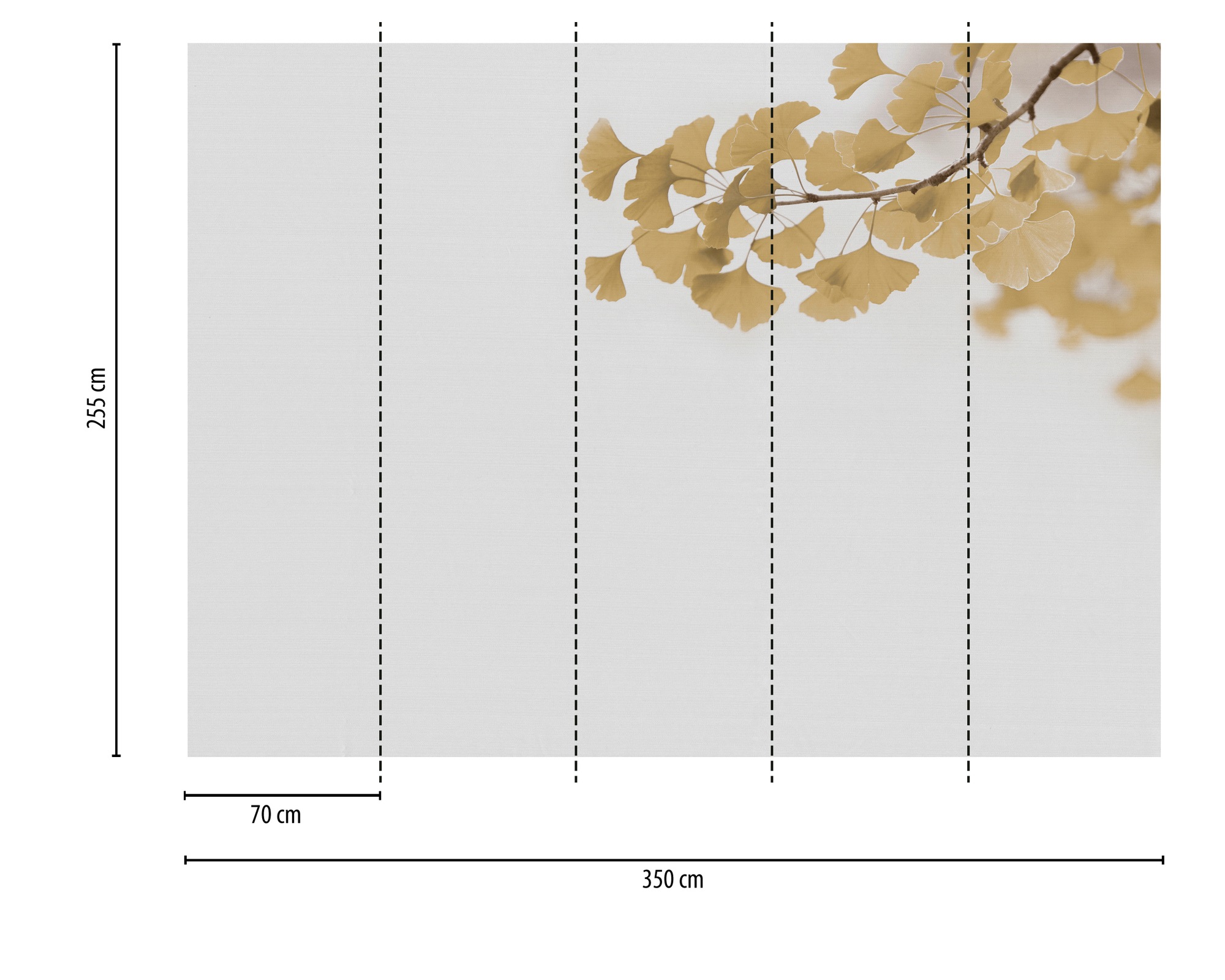Thumbnail - A.S. Création Vliestapete "Ginkgo-Tapete Zweige Gold Beige Naturmotiv" matt strukturiert