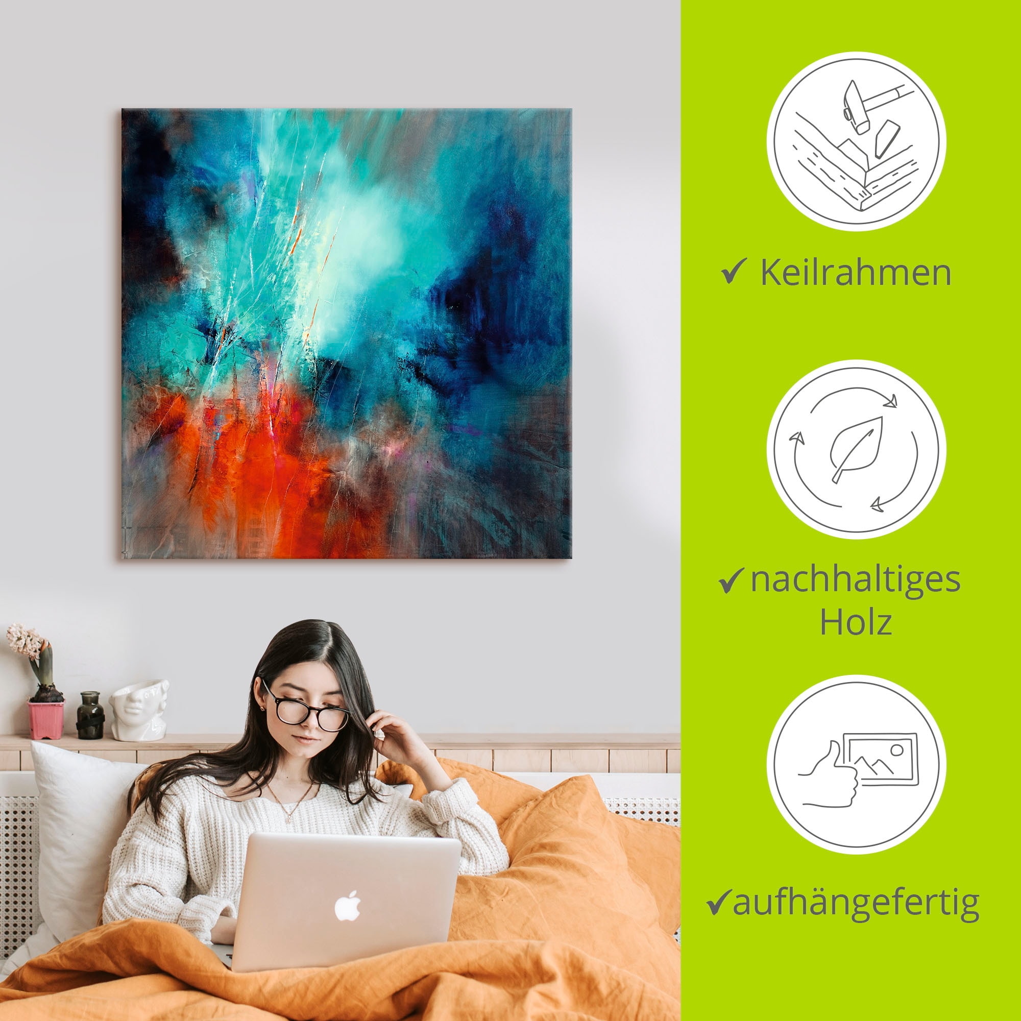 Artland Wandbild »Frühling im Eistobel« Gegenstandslos 1 Stk. tlg. als Alubild, Leinwandbild, Wandaufkleber oder Poster in versch. Größen