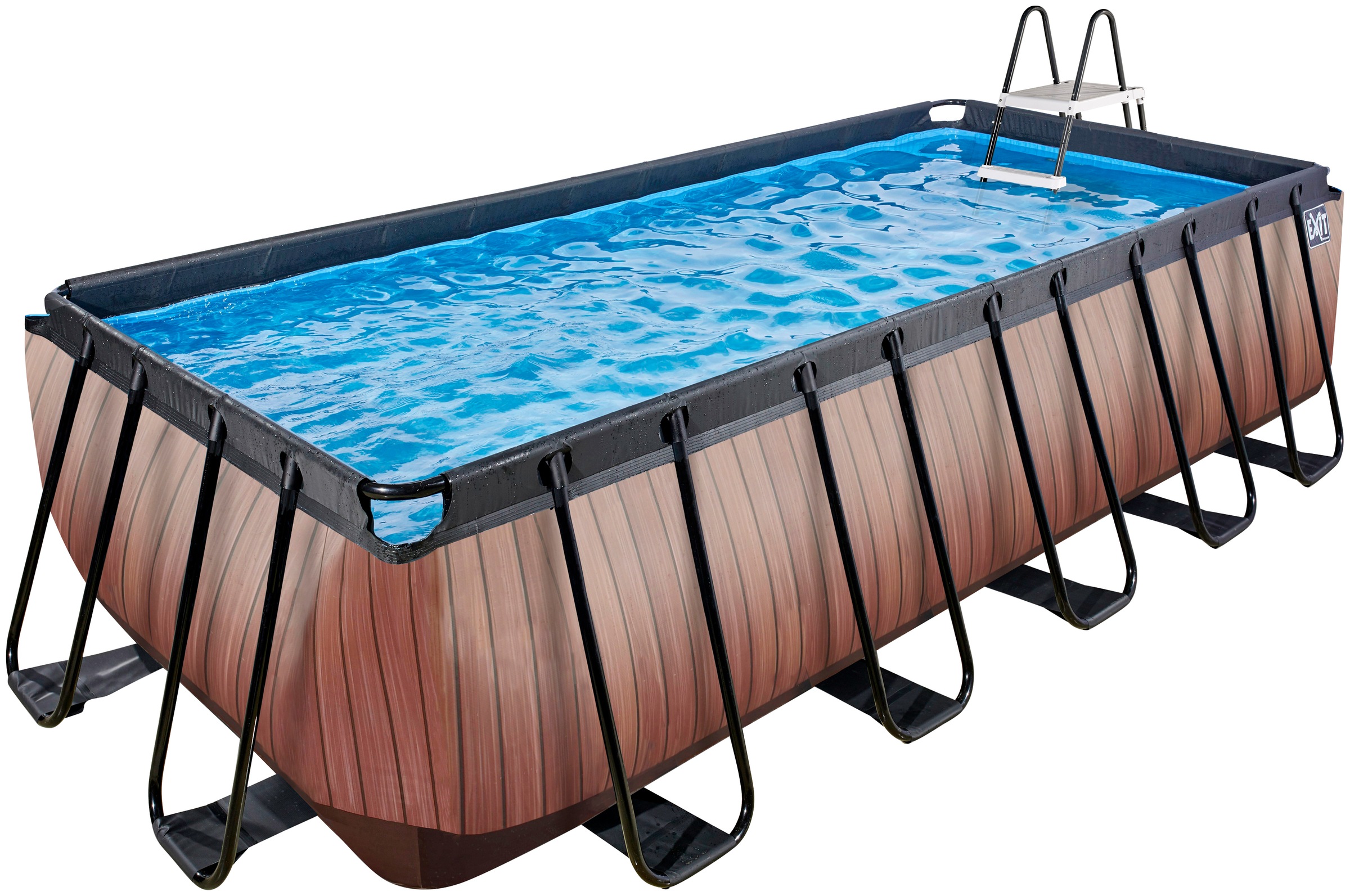 Framepool EXIT, B:250cm H:122cm L:540cm, braun, Schwimmbecken, "inkl. Sicherheitsleiter und Kartuschenfilterpumpe", BxLxH: 250x540x122 cm
