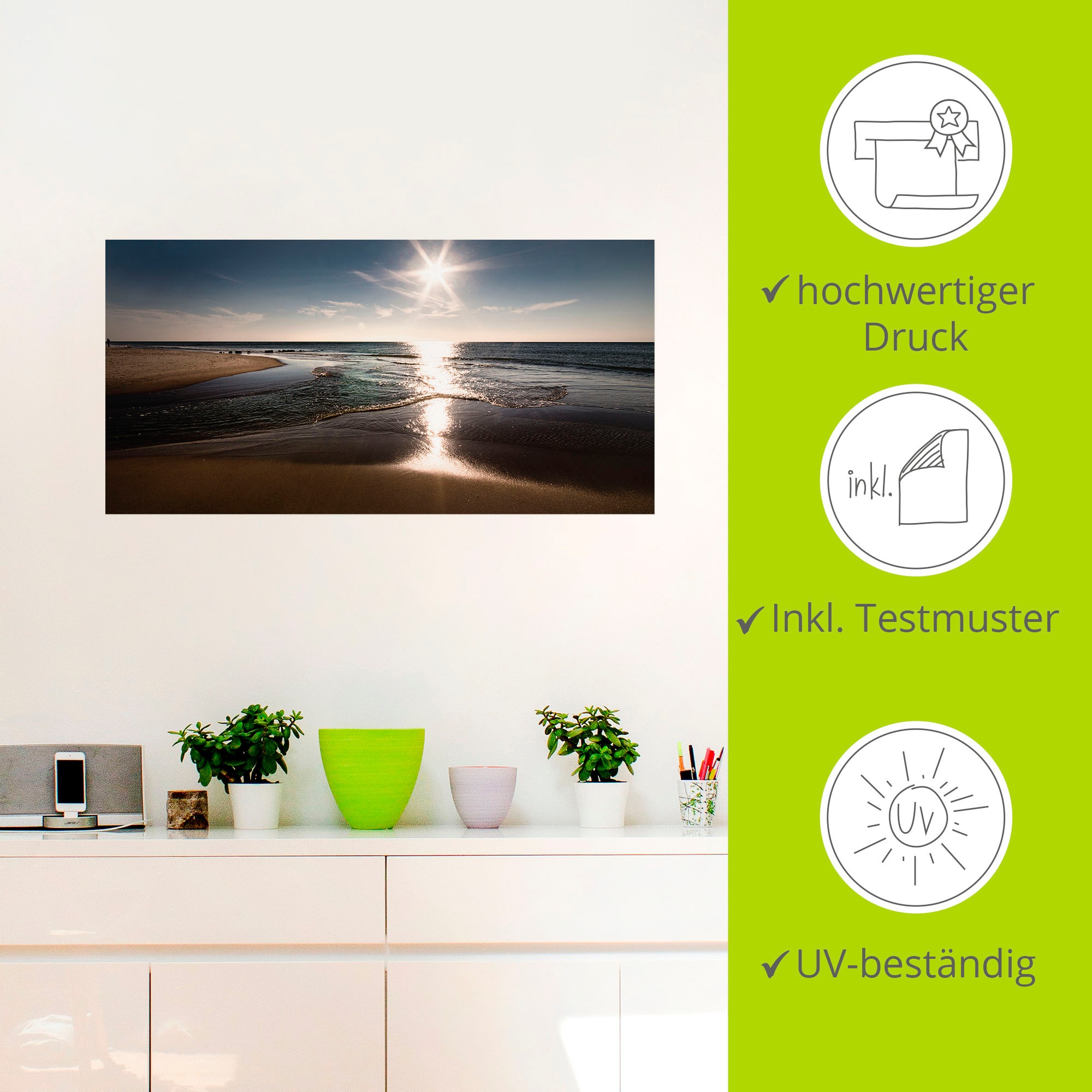Artland Wandbild »Sylt IV«, Strand, (1 St.), als Leinwandbild, Poster, Wandaufkleber in verschied. Größen