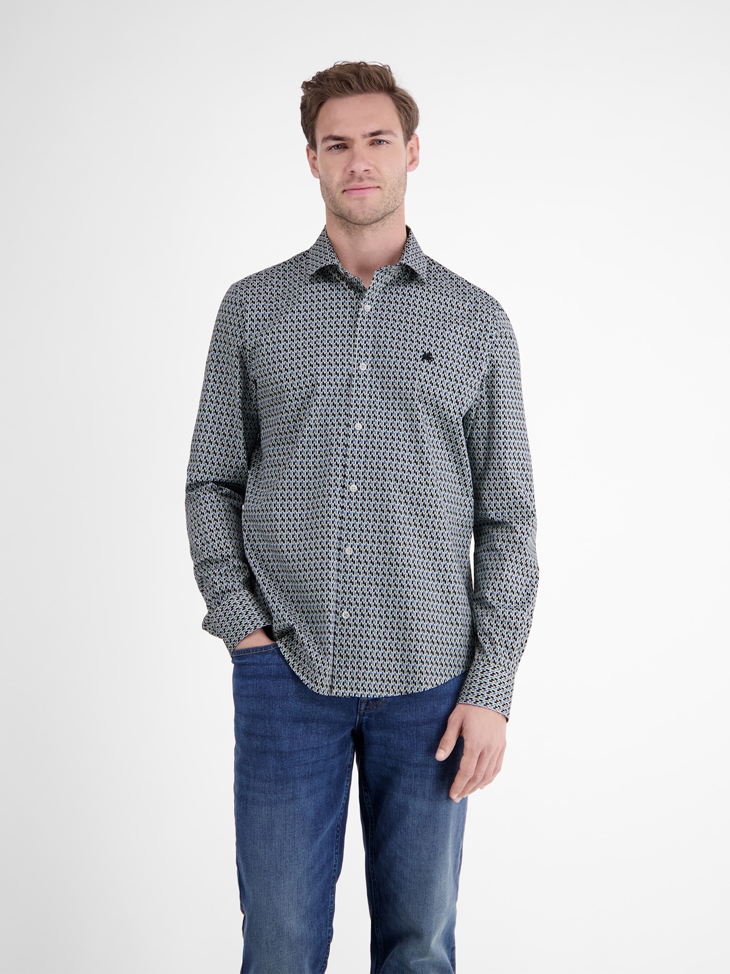 LERROS Langarmhemd "Poplinhemd mit Stretchanteil" günstig online kaufen