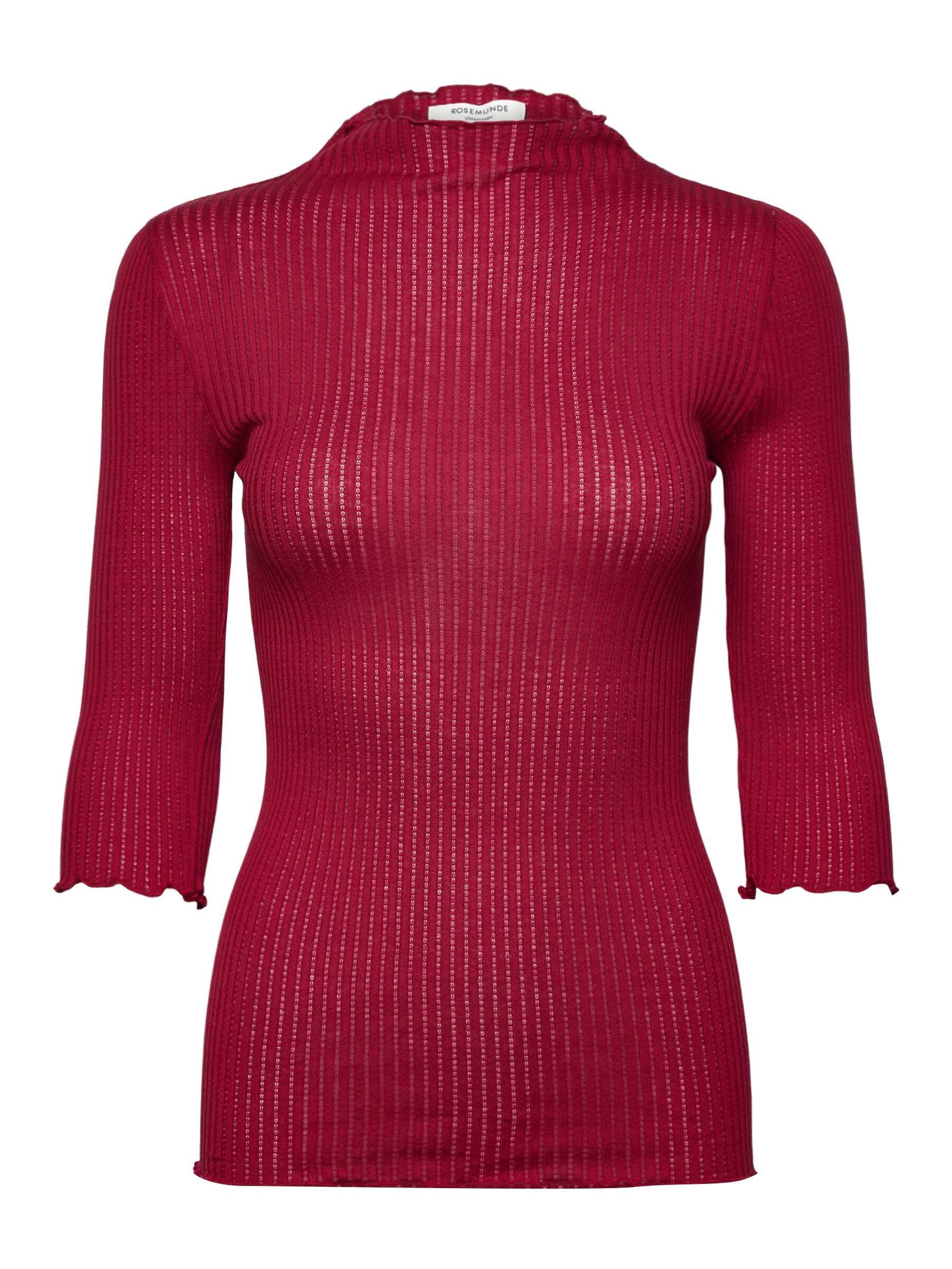 rosemunde Stehkragenshirt "Belize silk shirt" leicht transparentes Shirt, 3/4 Arm, mit Stehkragen, Seidenmix