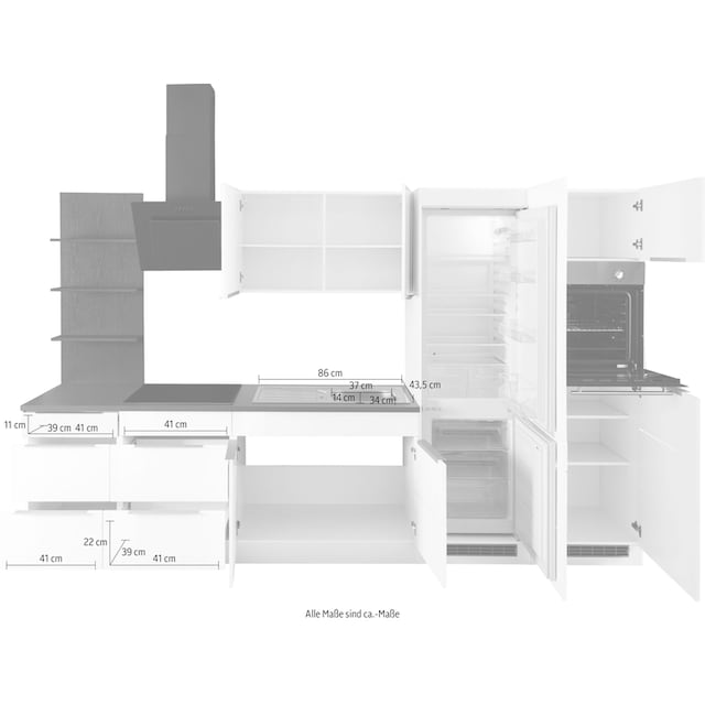 HELD MÖBEL Küchenzeile »Brindisi«, mit E-Geräten, Breite 330 cm kaufen |  BAUR