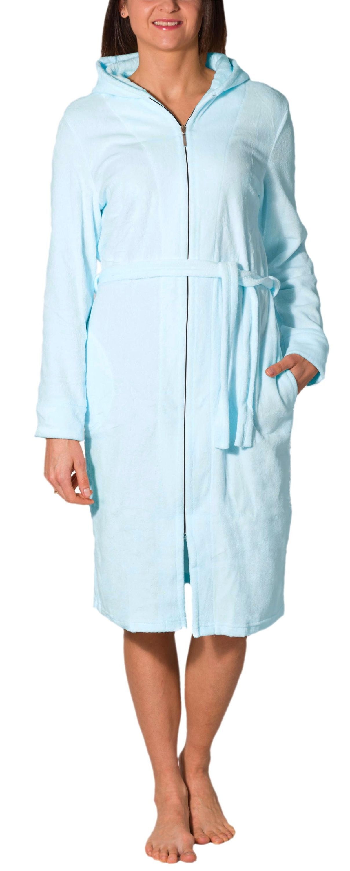 AQUARTI Damenbademantel "Bademantel Aquarti Damen Bademantel mit Reißversch günstig online kaufen