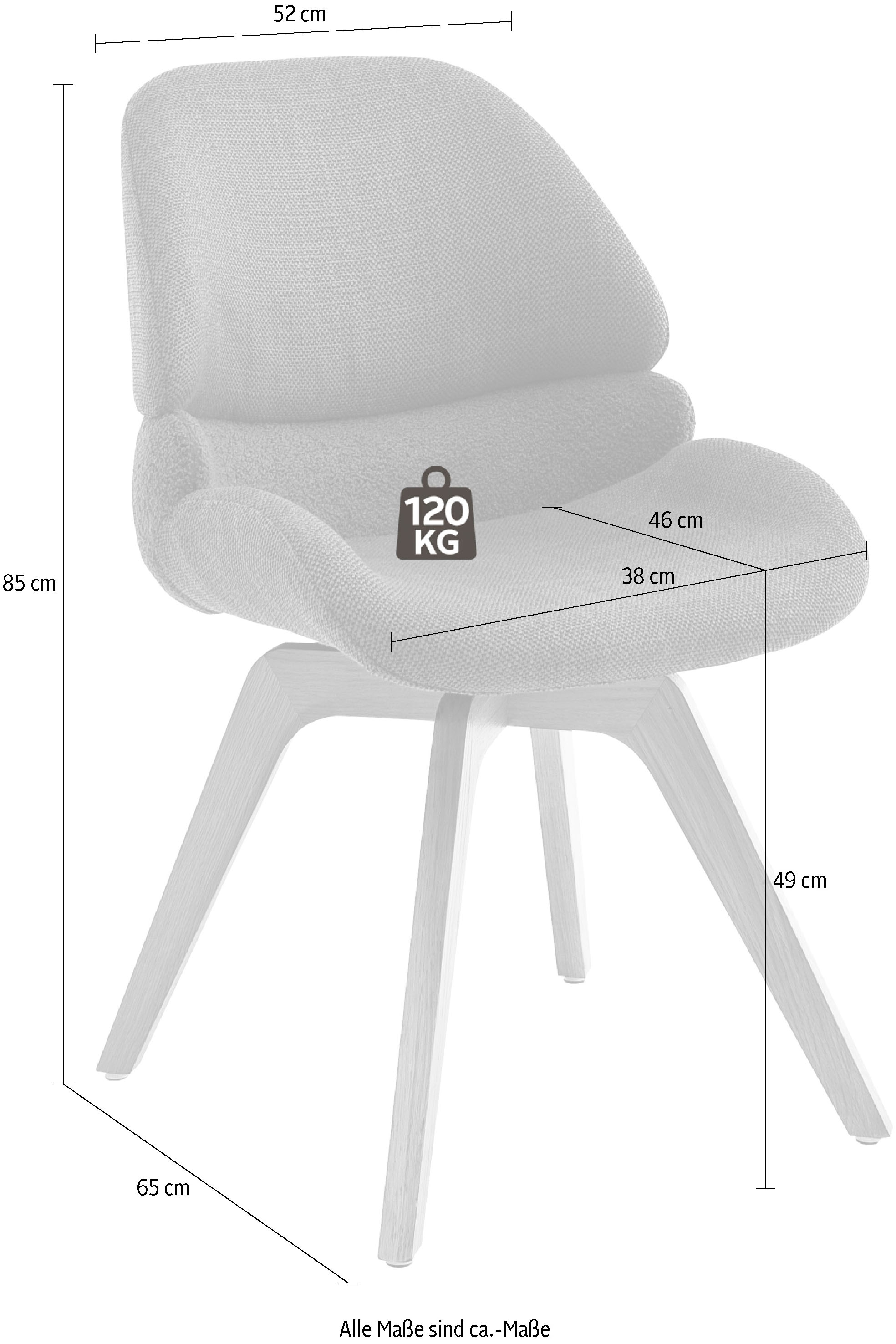 MCA furniture Esszimmerstuhl »Henderson«, (Set), 2 St., 180° drehbar mit Nivellierung, mit Feinflor Absetzung, bis 120 kg