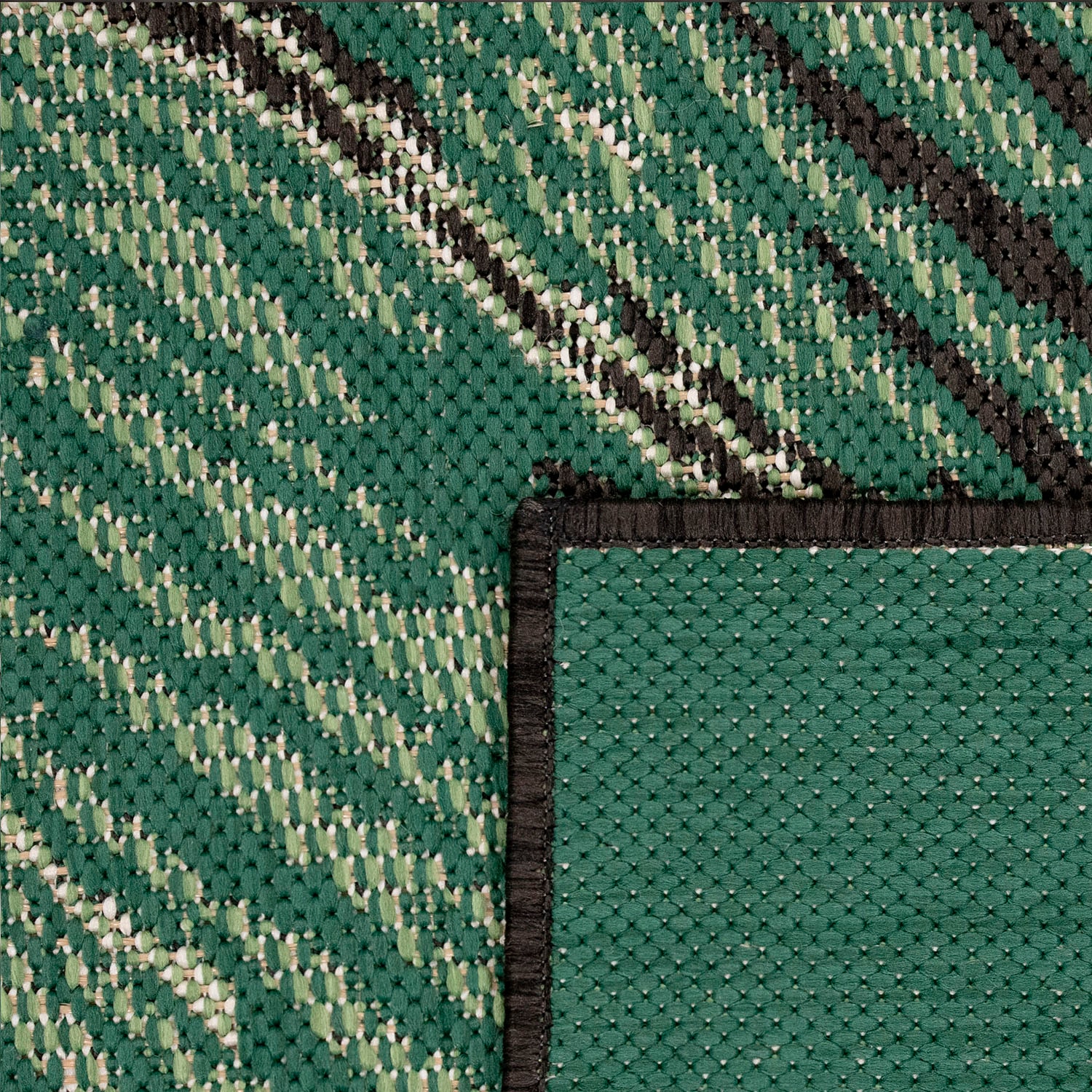 Paco Home Teppich »Ostende rechteckig, BAUR Palmenblätter, | Wohnzimmer 553«, Motiv Rechnung Outdoor In- und Flachgewebe, geeignet, auf