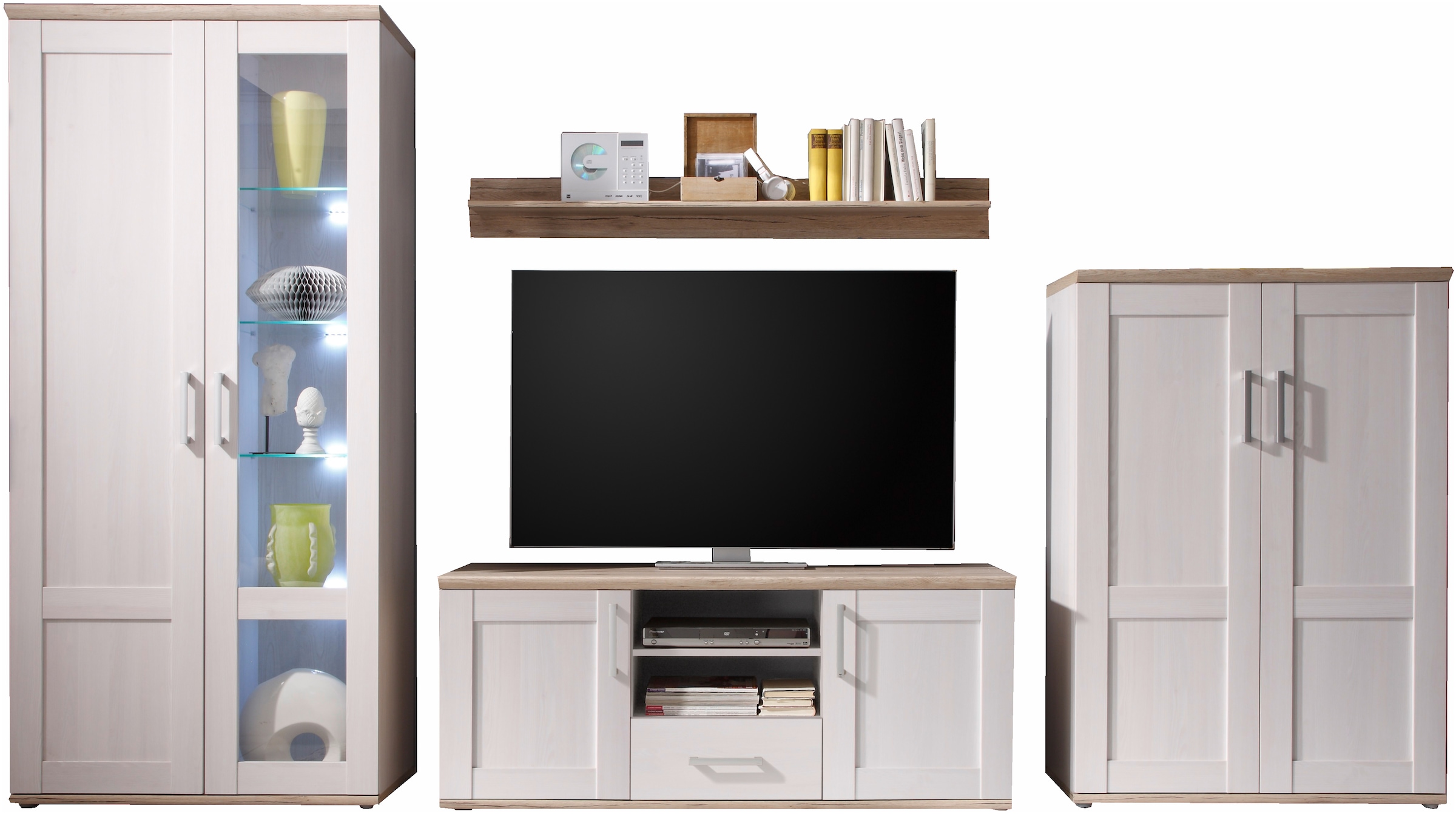 HBZ Vitrine »Romance«, (1 St.), mit LED-Beleuchtung, Vitrinenschrank im Landhausstil