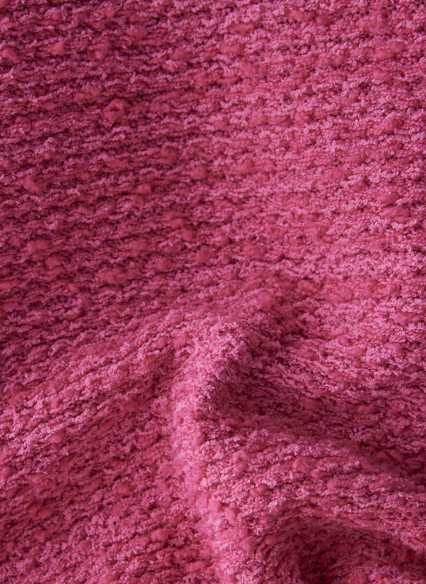 LeComte Strickjacke "LeComte Bouclé-Jacke in strahlendem Pink mit Fransen-D günstig online kaufen