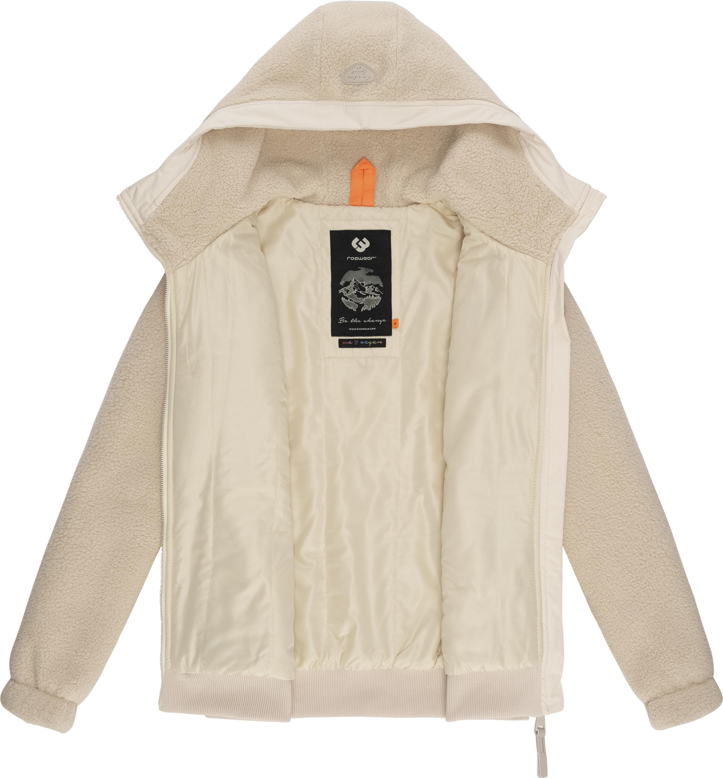 Ragwear Outdoorjacke »Cousy Short«, mit Kapuze, flauschige Übergangsjacke mit Teddyfell und Kapuze