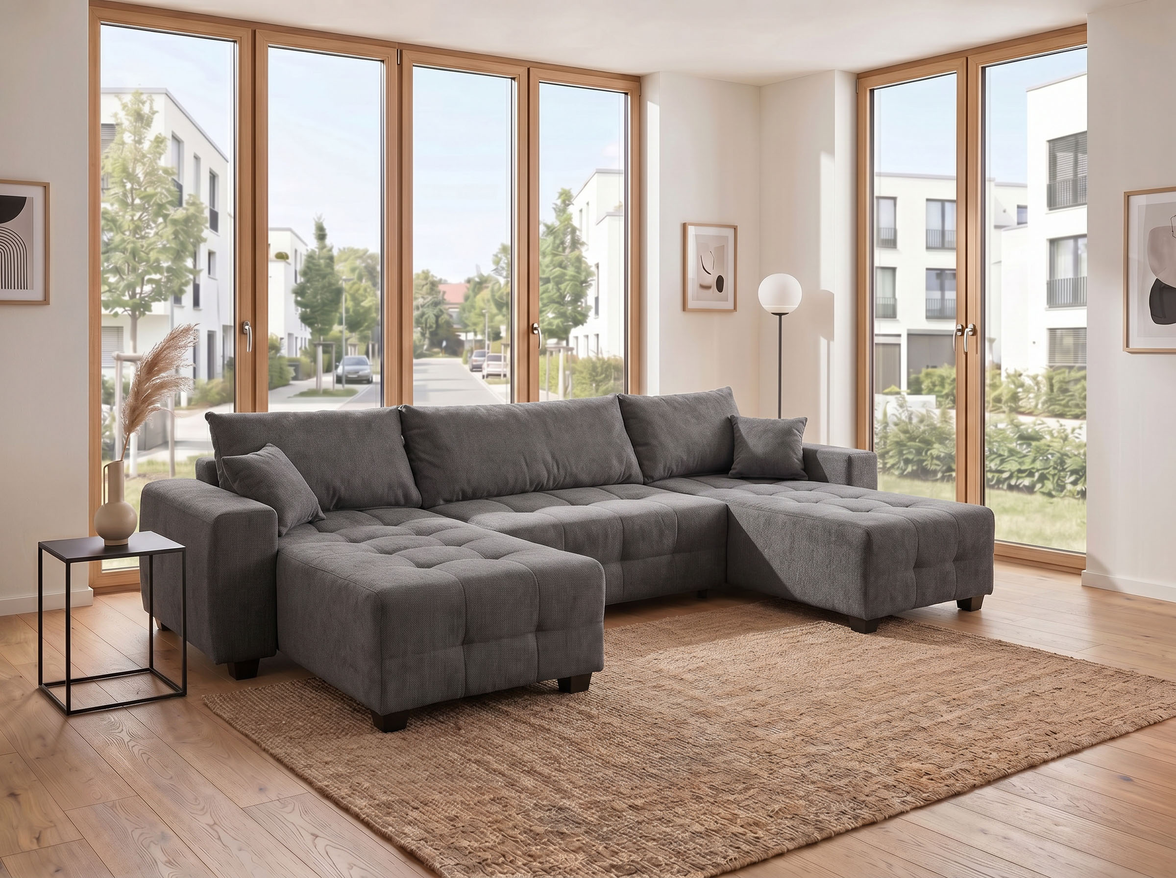OTTO home "Bella U-Form, B: 314 cm, inkl. Schlaffunktion" inkl. Bettkasten, Bonellfederkern, extra große Liegefläche: 269x135cm
