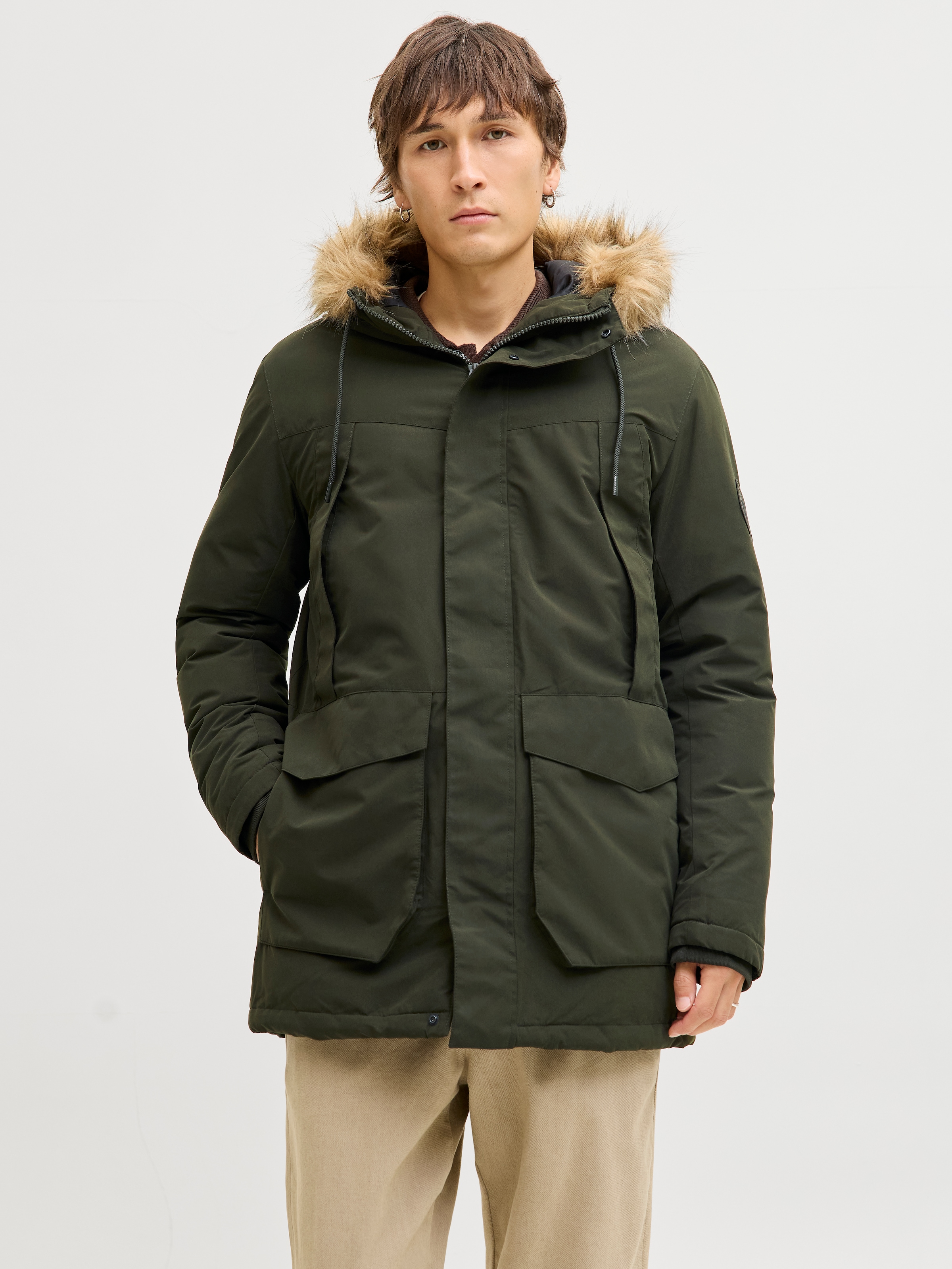 Jack & Jones Parka »JJCAMP FAUX FUR PARKA BF« mit Kapuze