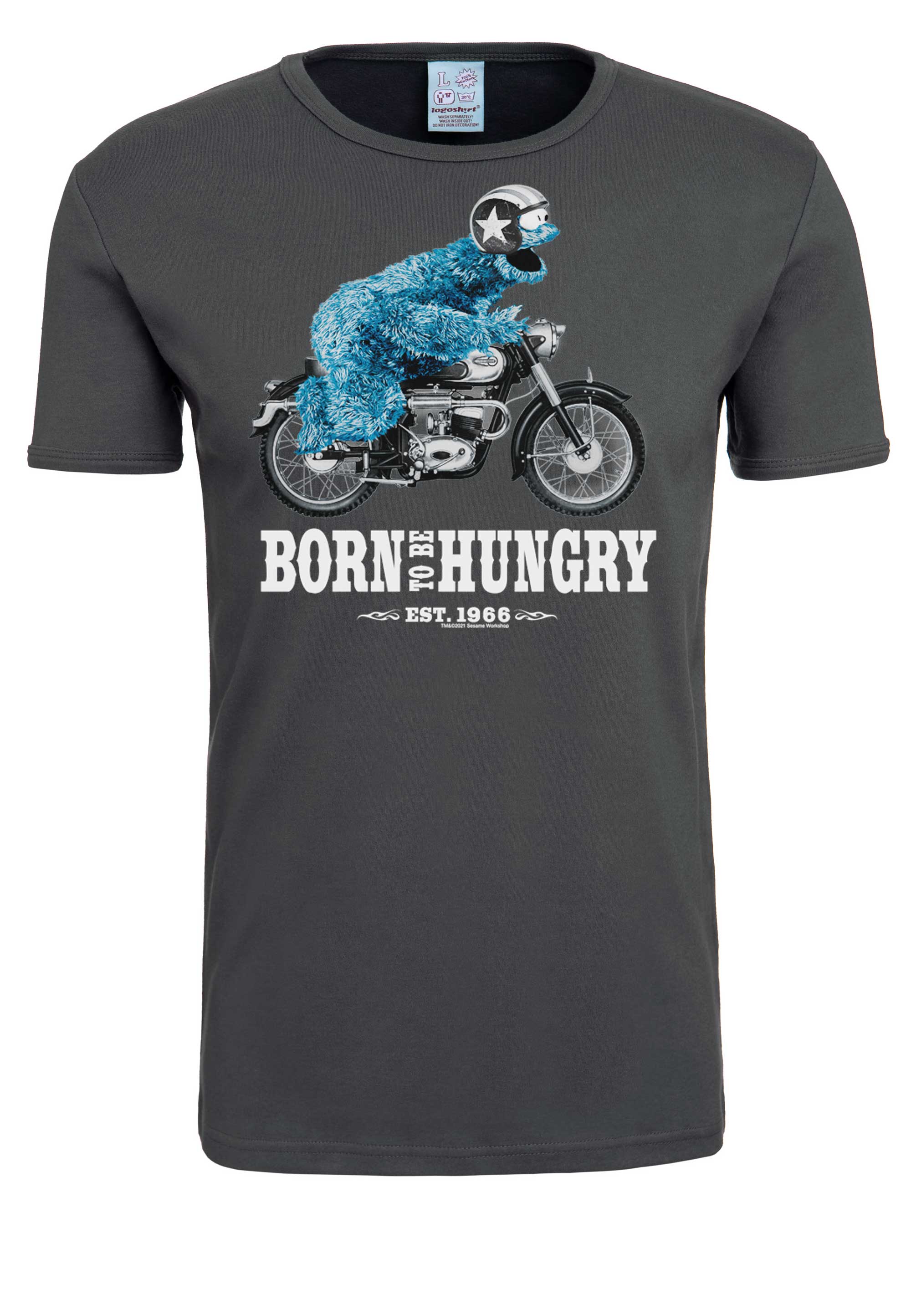 Thumbnail - LOGOSHIRT T-Shirt "Sesamstraße - Krümelmonster Motorrad", mit lizenziertem Print