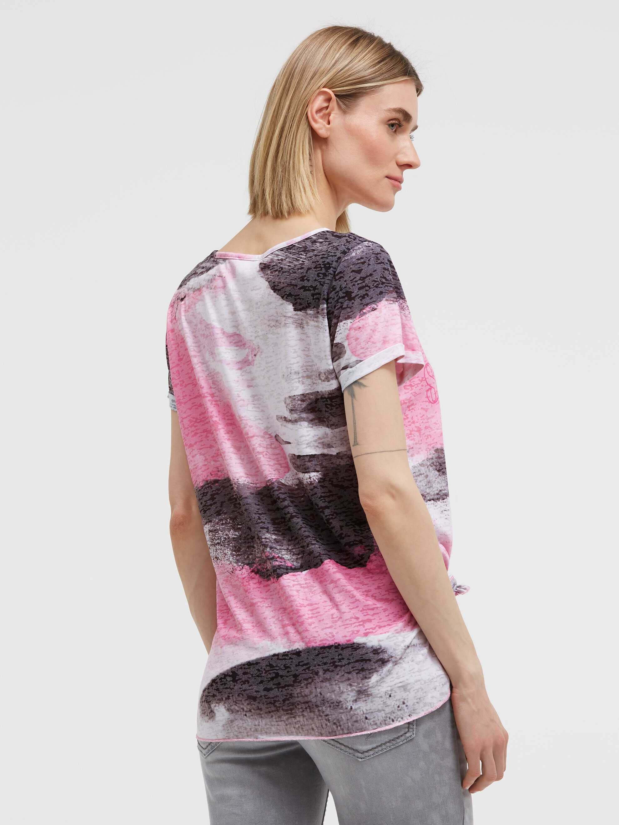 SOCCX Rundhalsshirt mit Seitenschlitze