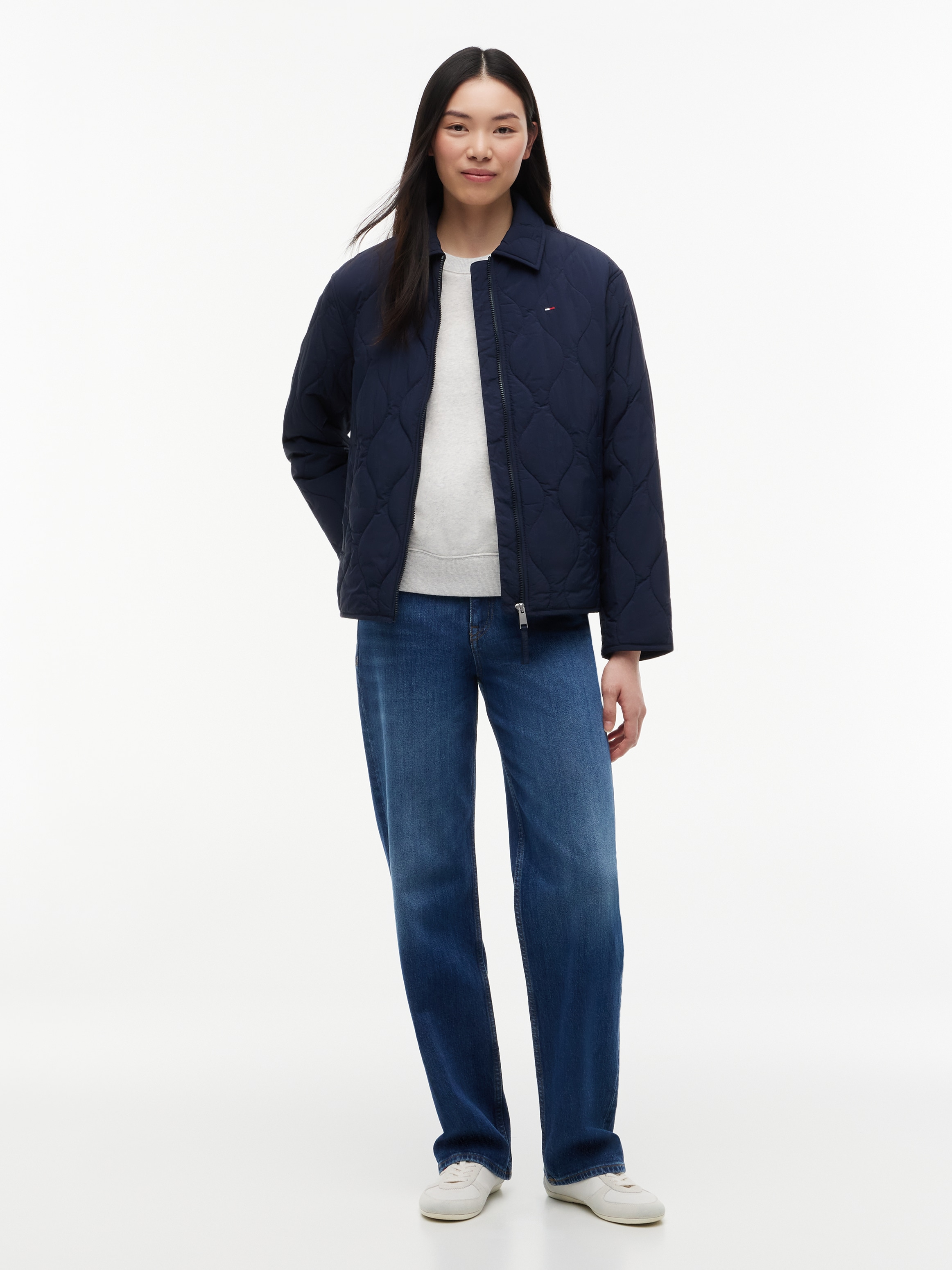 Tommy Jeans Steppjacke »TJW COACH COLLAR QUILTED JACKET« Kunstfaser, Flag-Stickerei