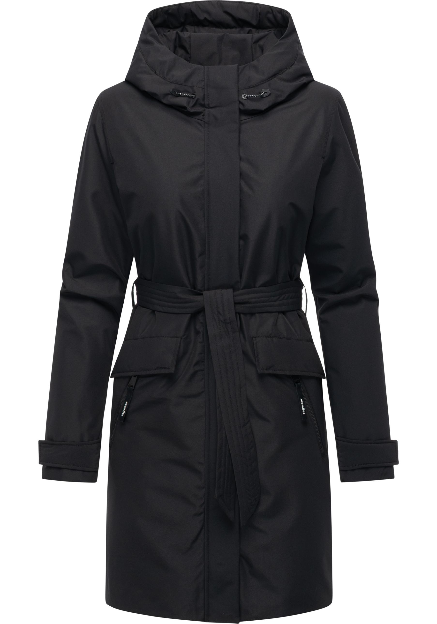 Kurzmantel RAGWEAR "Horatia Warm YOUMODO", Damen, Gr. S (36), schwarz, Obermaterial: 100% Polyester; Innenfutter: 100% Polyester; Wattierung: 100% Polyester, tailliert ca. Mitte Oberschenkel, hoch geschlossener Ausschnitt, verstellbar normaler Saum, Mänte 3