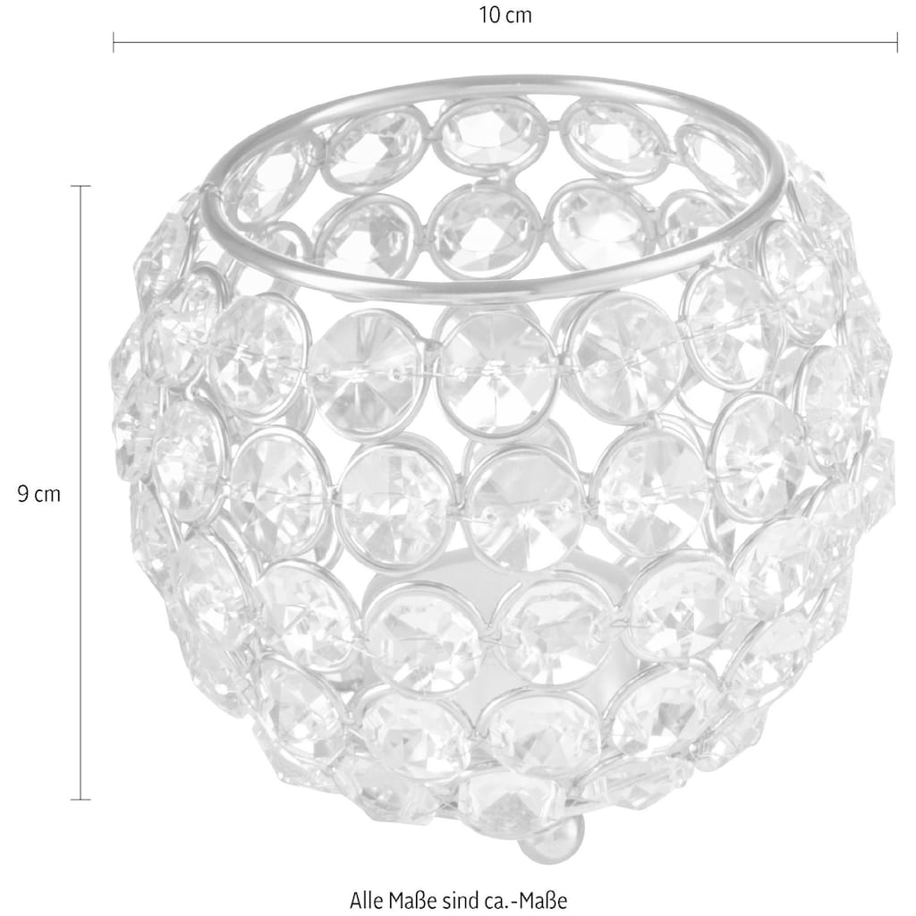 Home affaire Teelichthalter »Kristall«, (Set, 2 St.)