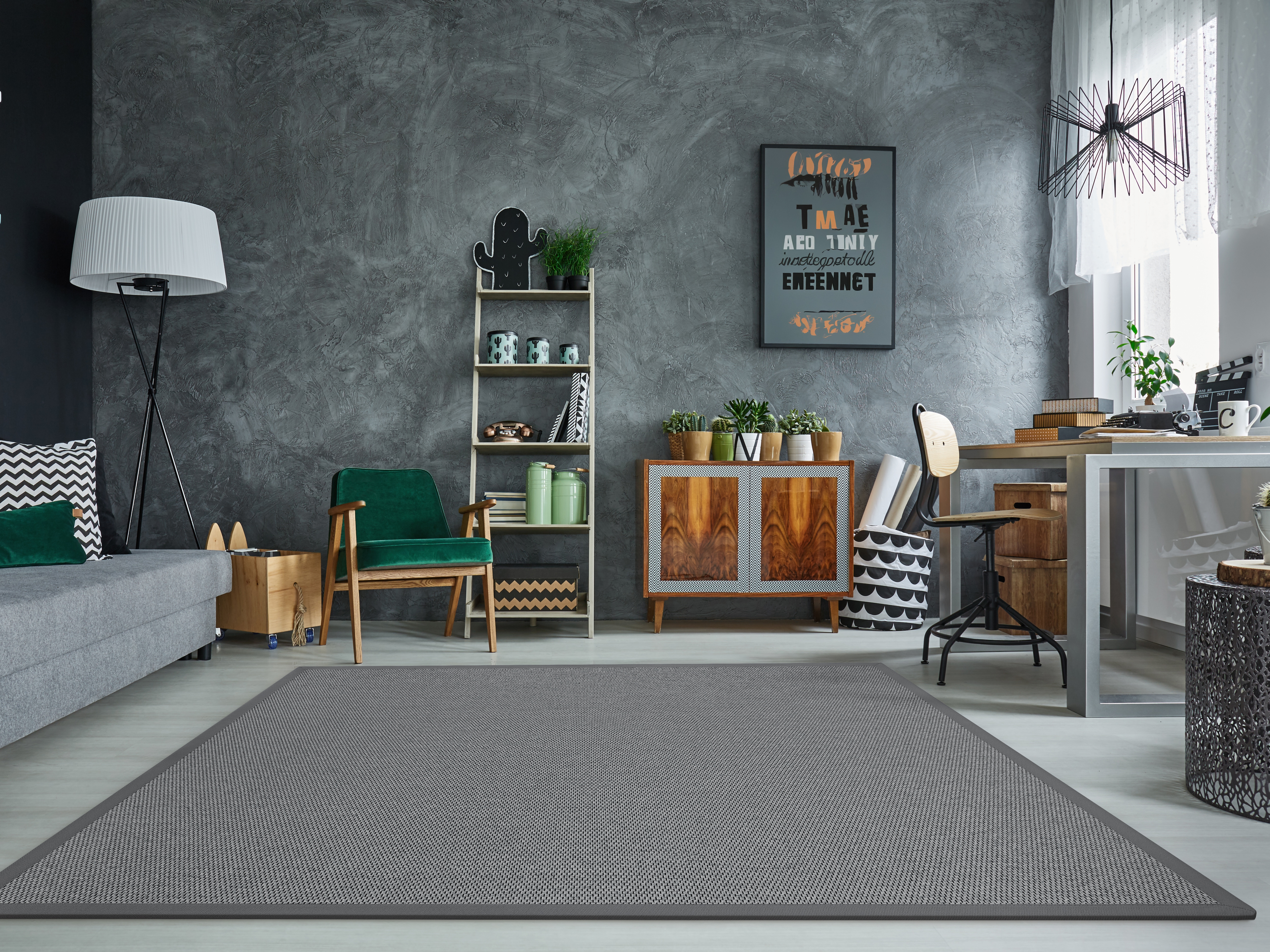 Dekowe "Naturana Panama Spezial" rechteckig 8 mm Höhe Flachgewebe, meliert, Sisal-Optik, mit Bordüre, Wohnzimmer