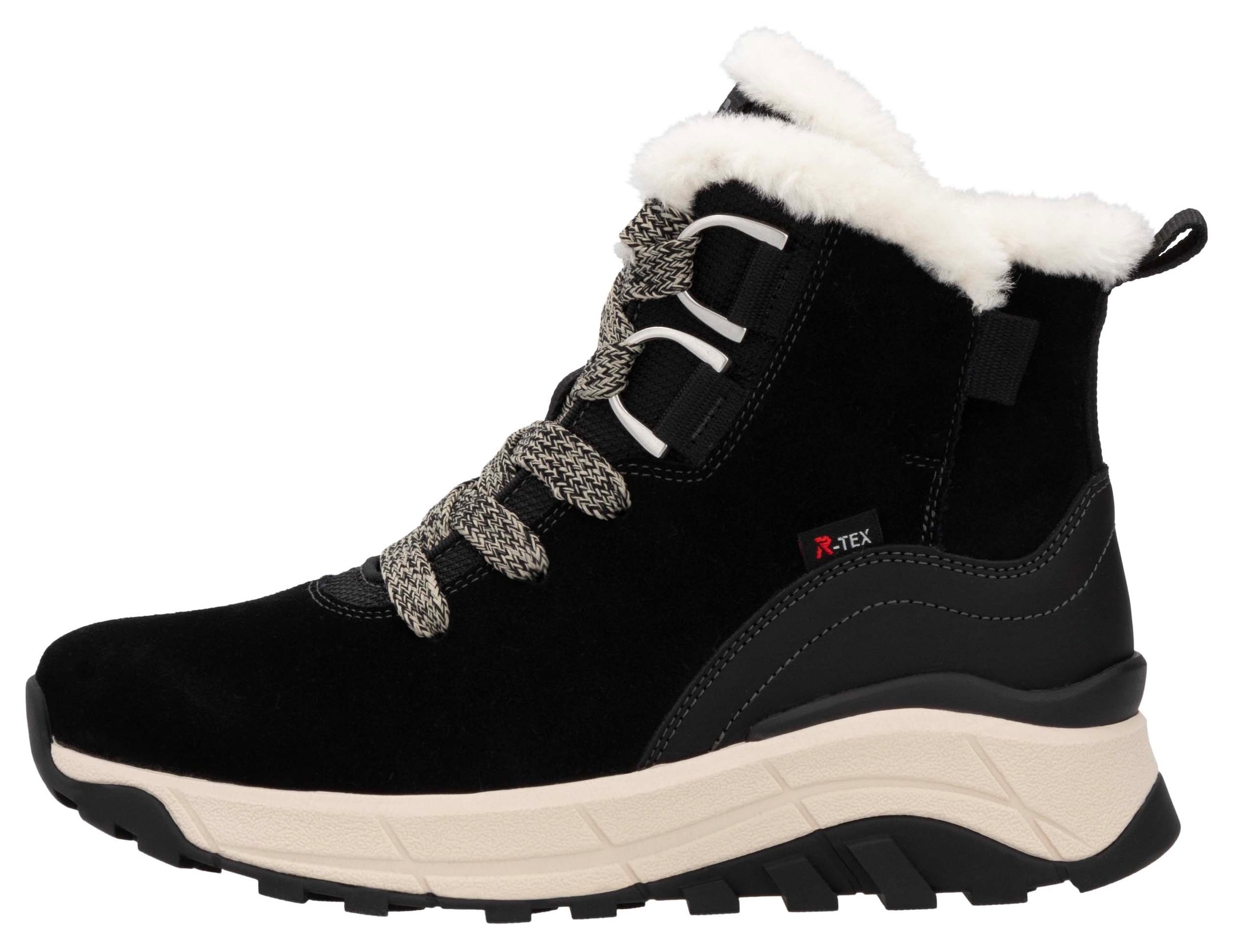 Rieker EVOLUTION Winterboots, Keilabsatz, Schnürboots, Outdoorschuh mit Schurwollfutter