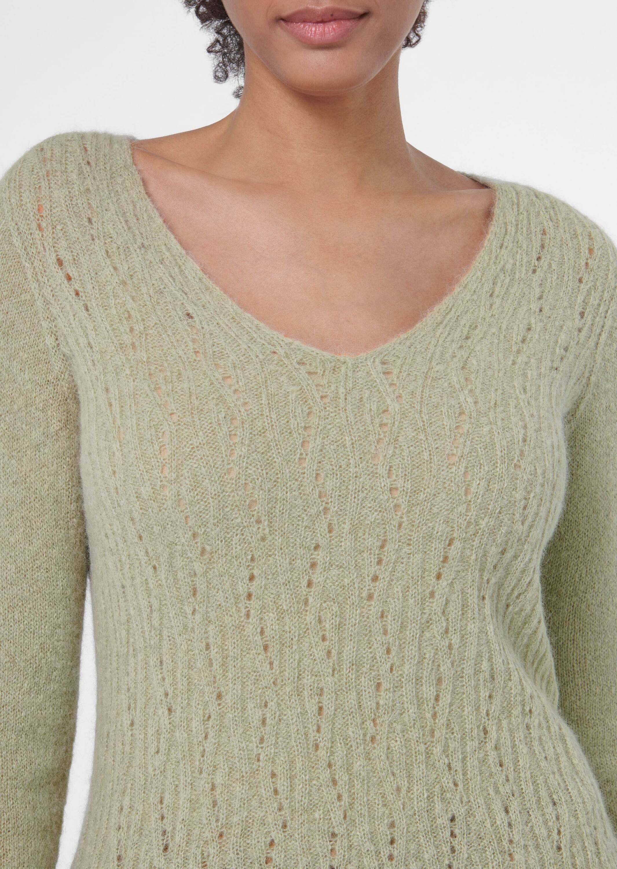 MADELEINE Longpullover »Pullover Ajour-Pullover aus Alpaka- Mischung«