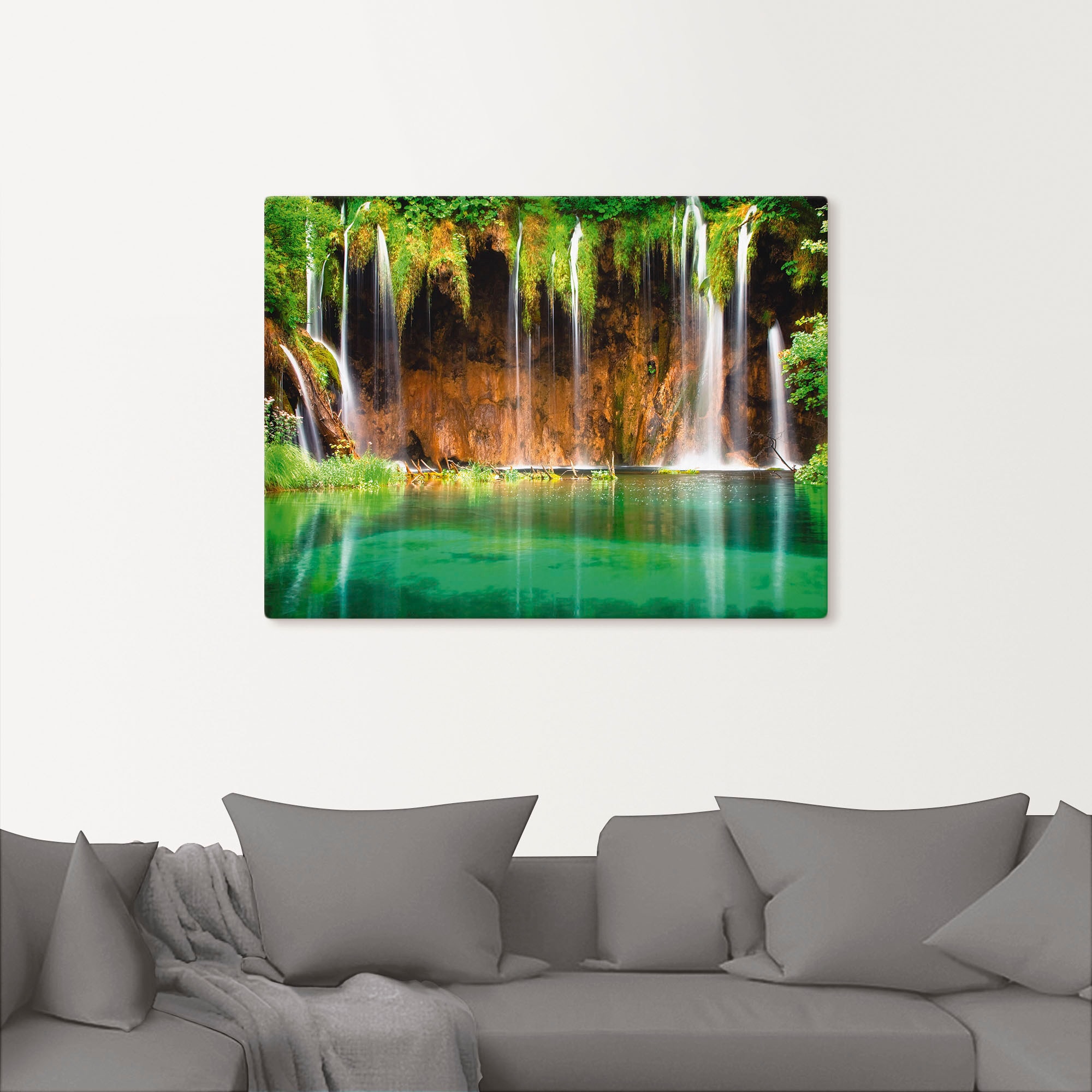 Artland Wandbild »Schöner Wasserfall im Wald«, Gewässer, (1 St.), als  Leinwandbild, Wandaufkleber oder Poster in versch. Größen bestellen | BAUR
