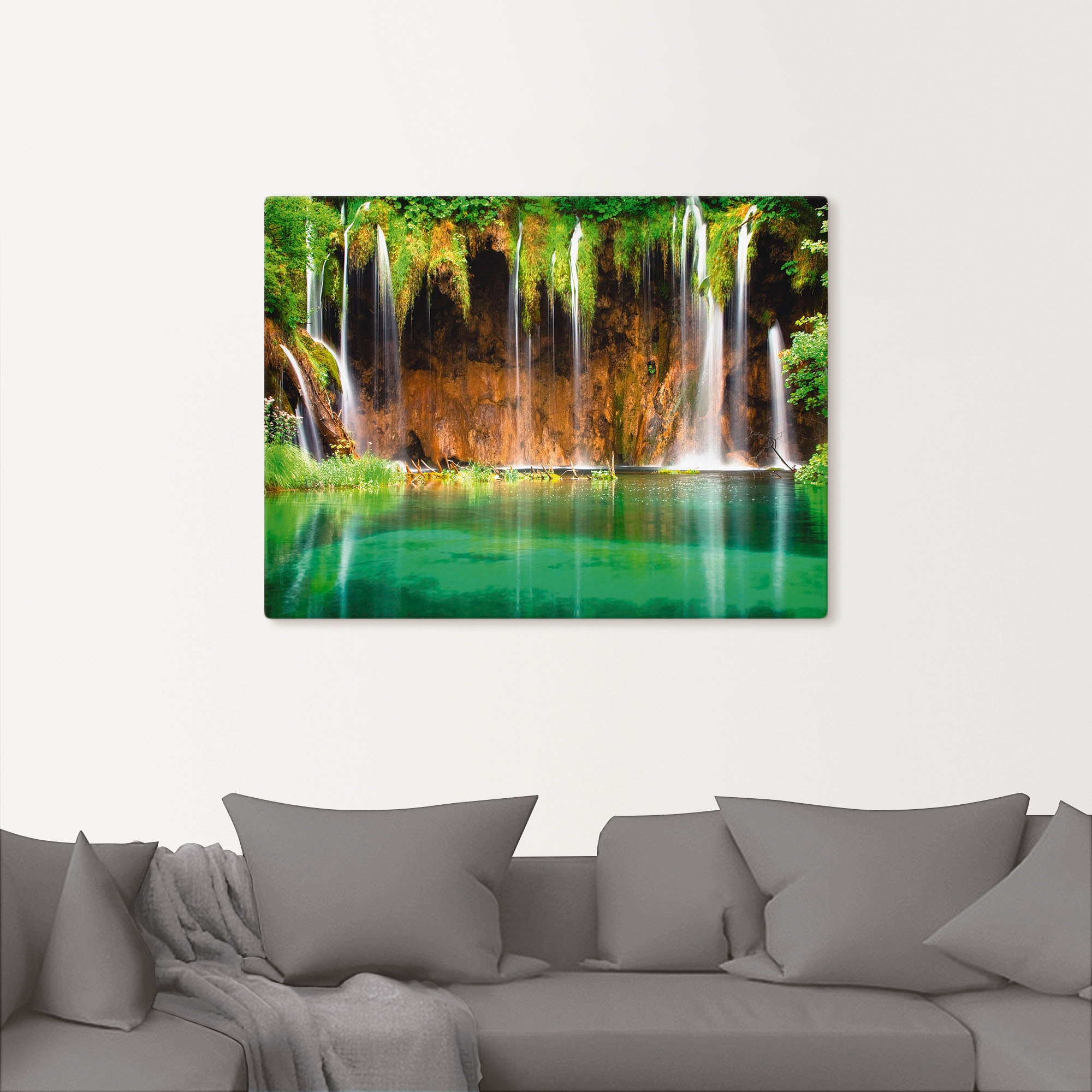 Artland Wandbild »Schöner Wasserfall im Wald«, Gewässer, (1 St.), als Leinwandbild, Poster in verschied. Größen