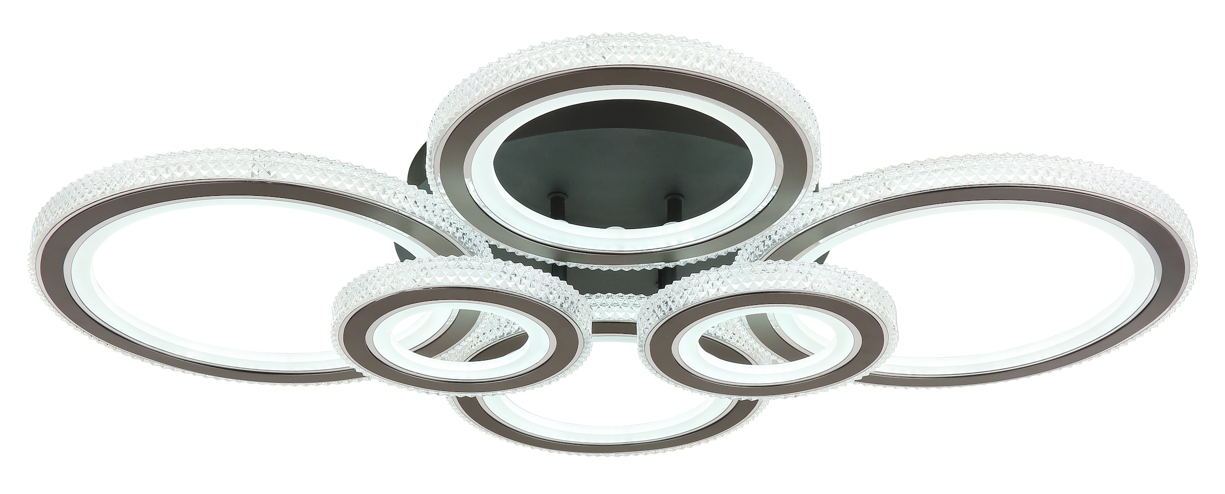 GLOBO LIGHTING LED Deckenleuchte »KORA«, Leuchtmittel LED-Modul | LED fest integriert, Deckenlampe/schwarz/anthrazit/Kunststoffkristalle