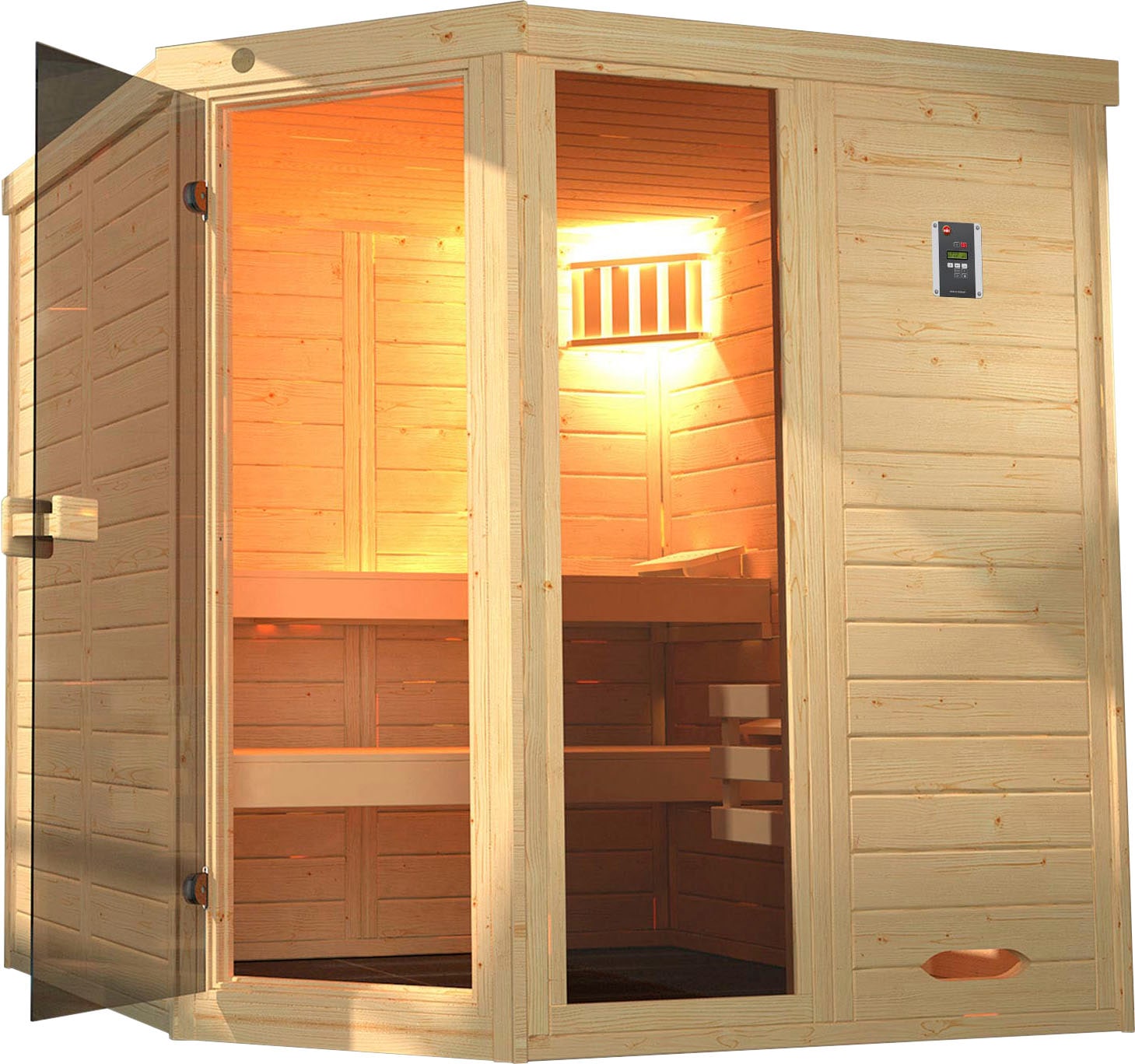 weka Sauna "Laukkala" Set, 7,5 kW Bio-Ofen mit digitaler Steuerung