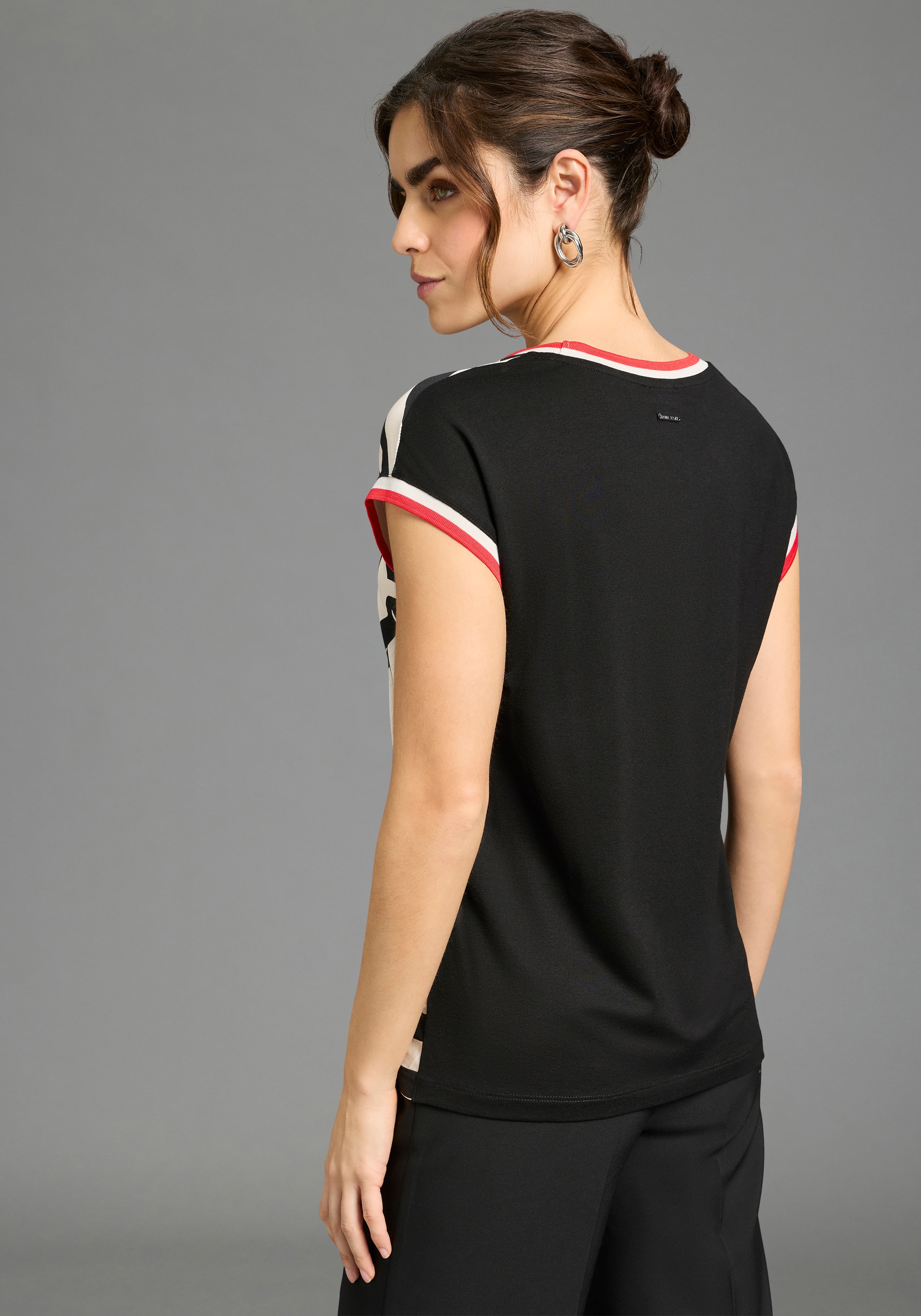 Laura Scott Shirtbluse mit kontrastfarbenen Tape-Elementen, Materialmix, lo günstig online kaufen