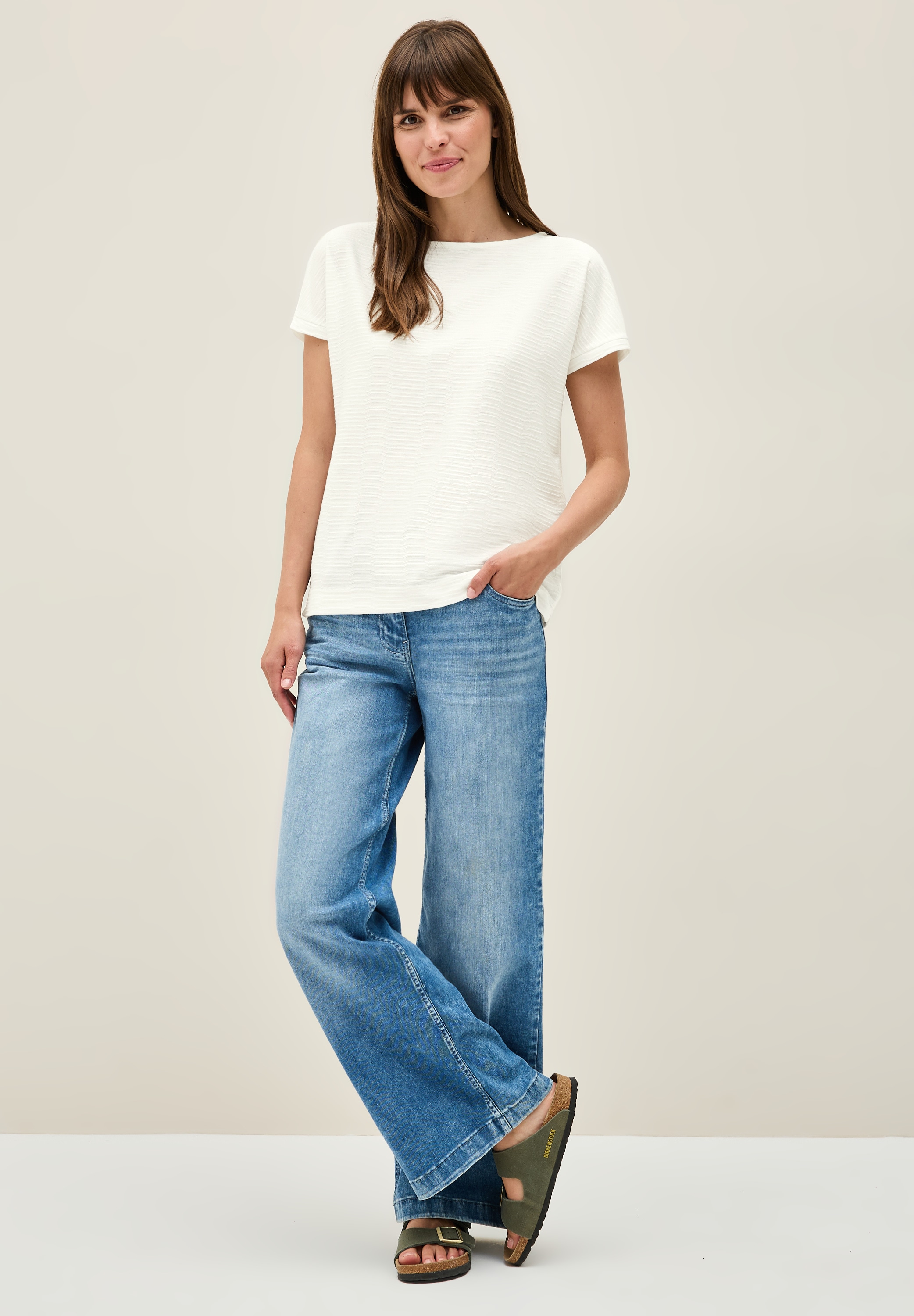 Cecil T-Shirt, aus elastischem Materialmix