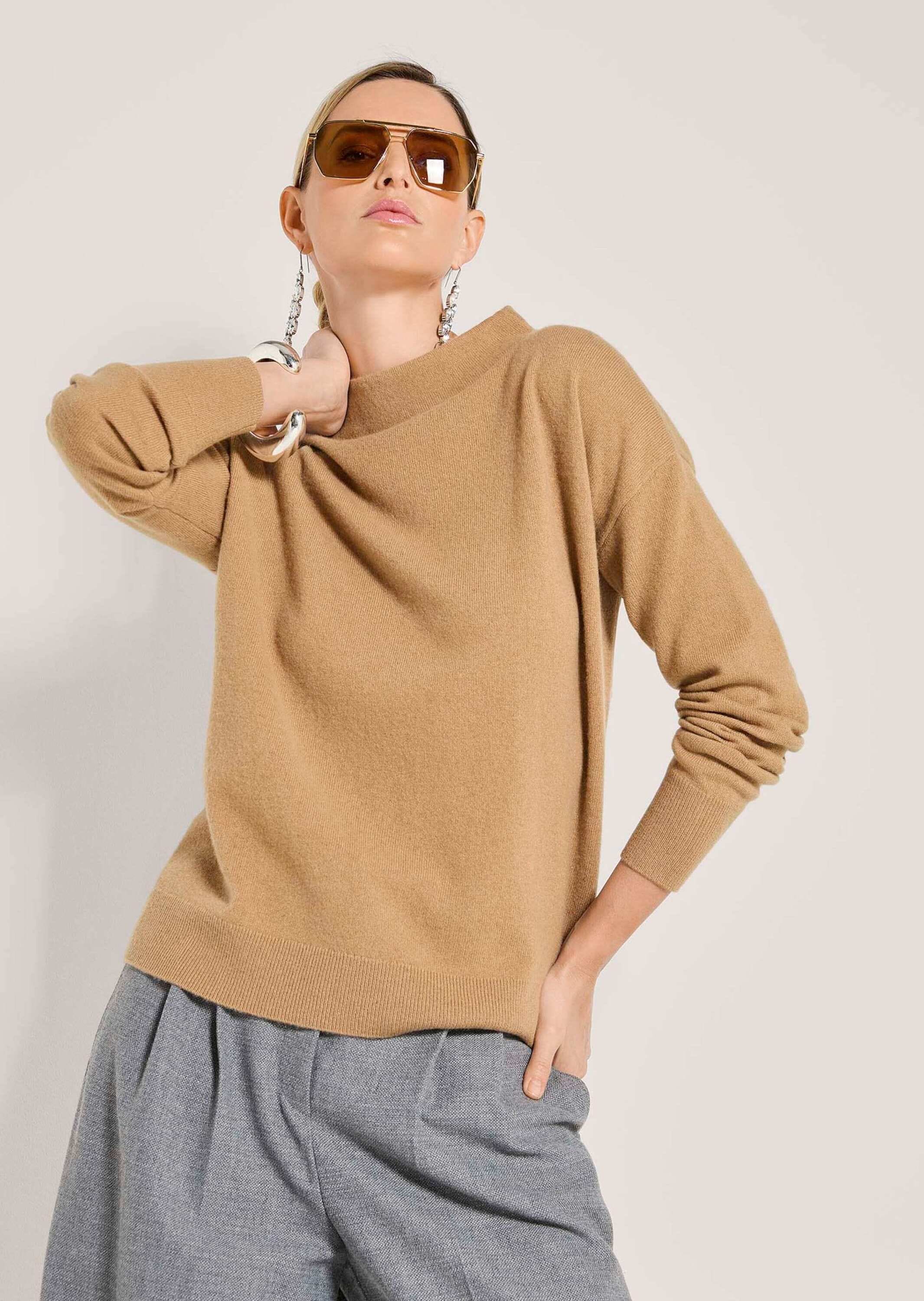 MADELEINE Longpullover »Kaschmirpullover Eleganter Strickpullover mit Stehkragen« Reines Kaschmir