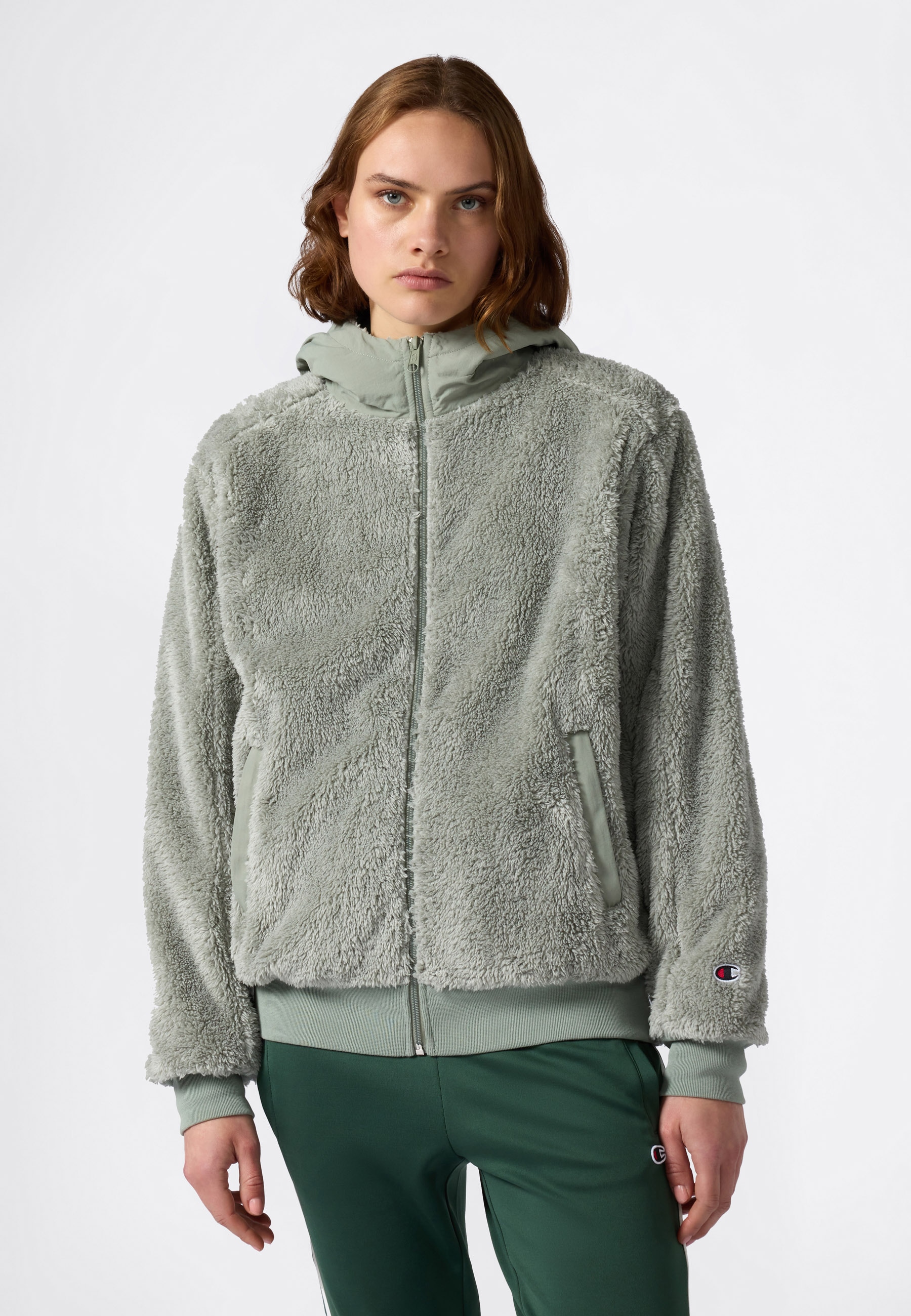 Champion Fleecejacke "Polar Full Zip Hoodie" 1-teiliges Design, aus Polyester und Baumwolle, leichtes Gewicht