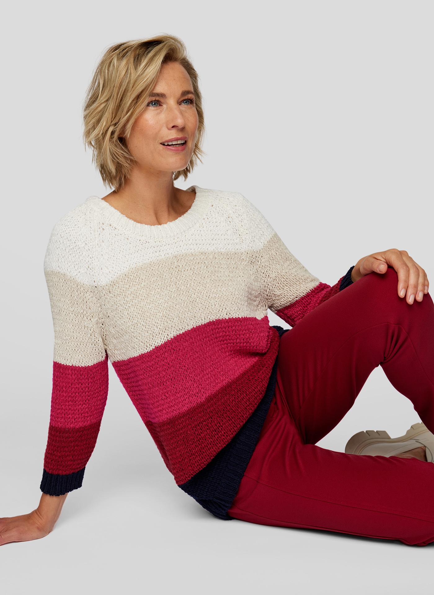 Rabe Strickpullover »RABE Kuscheliger gestreifter Pullover, farbiger Komfort«