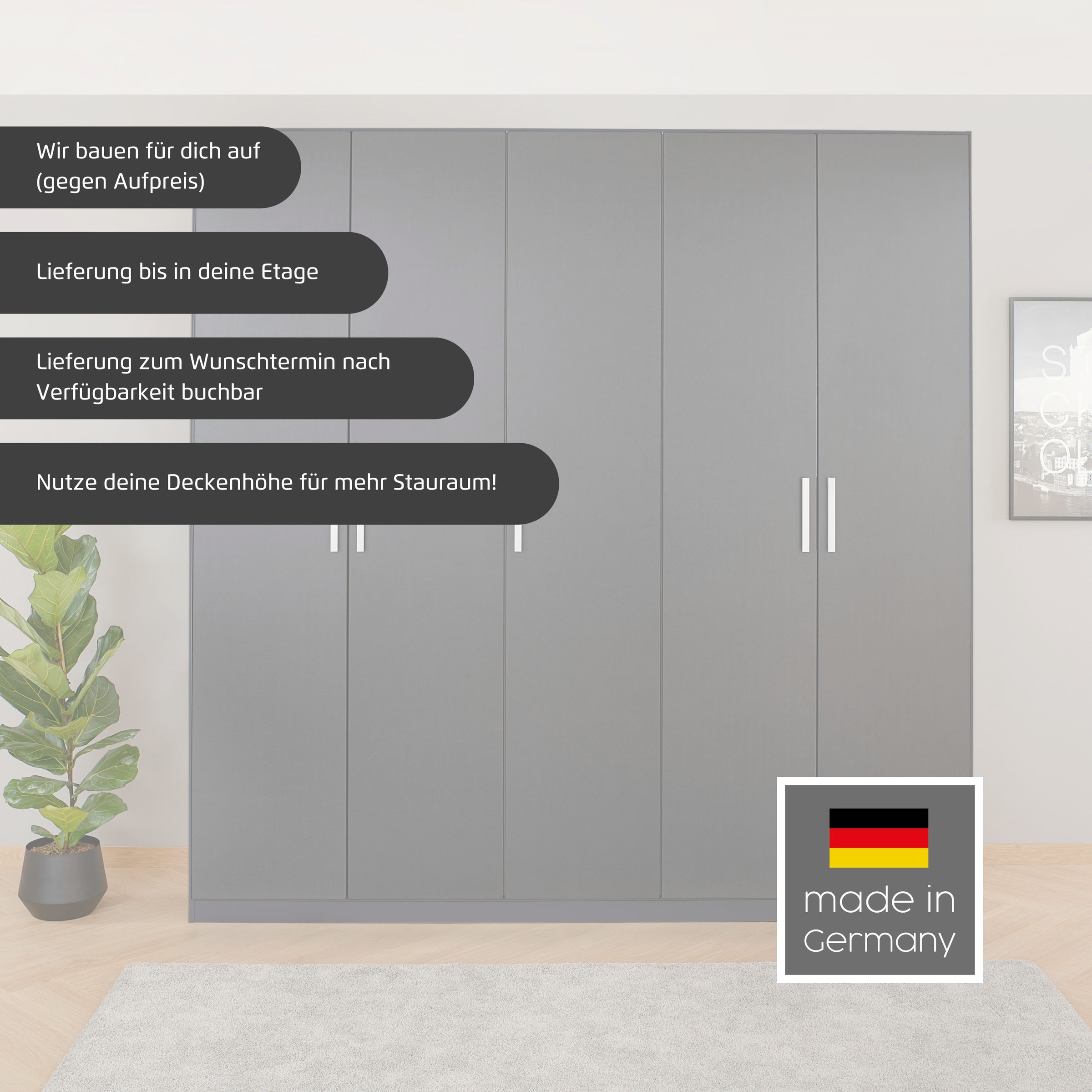 Thumbnail - rauch Drehtürenschrank "Kleiderschrank Schrank Garderobe KOLUNA mit Dekor-Front" Breiten 181/226/271/315 cm Höhen 210/22...