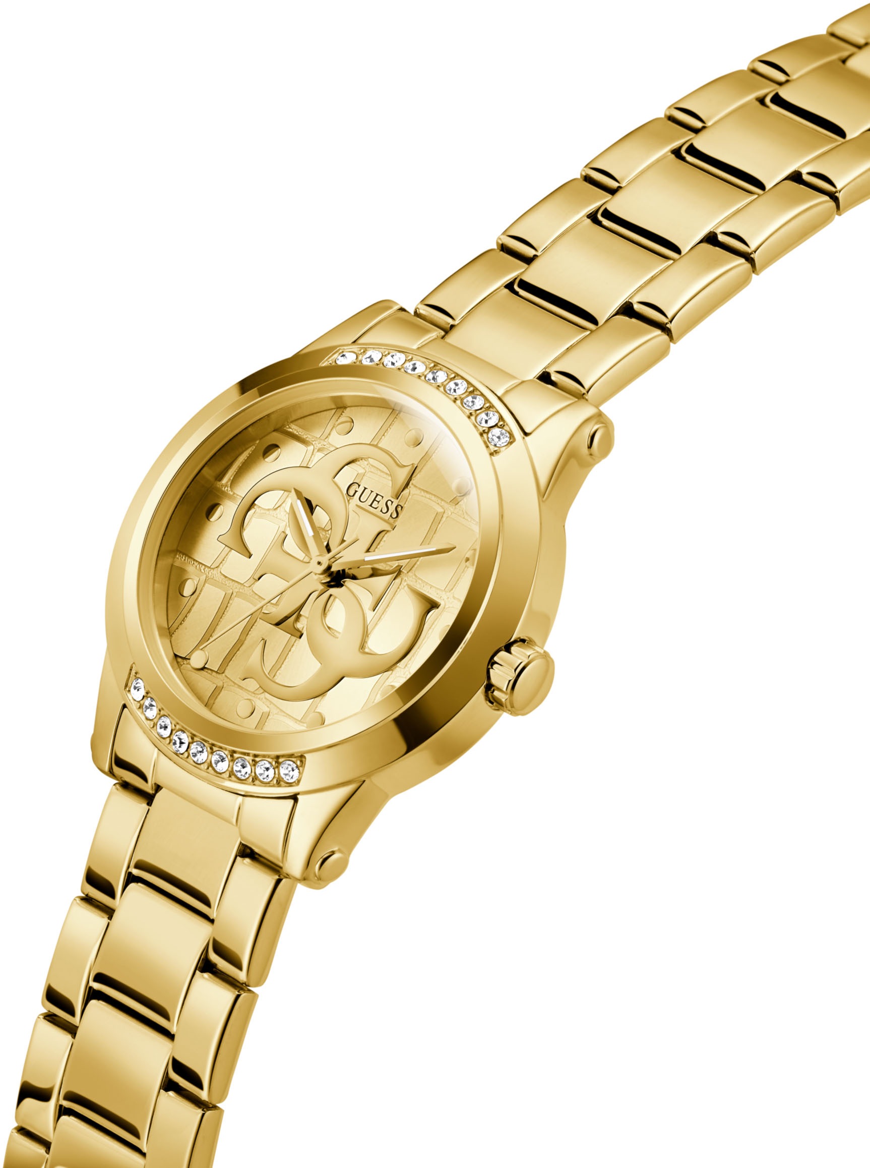 Guess Quarzuhr »ANNETTE«, Armbanduhr, Damenuhr, Edelstahlarmband, analog