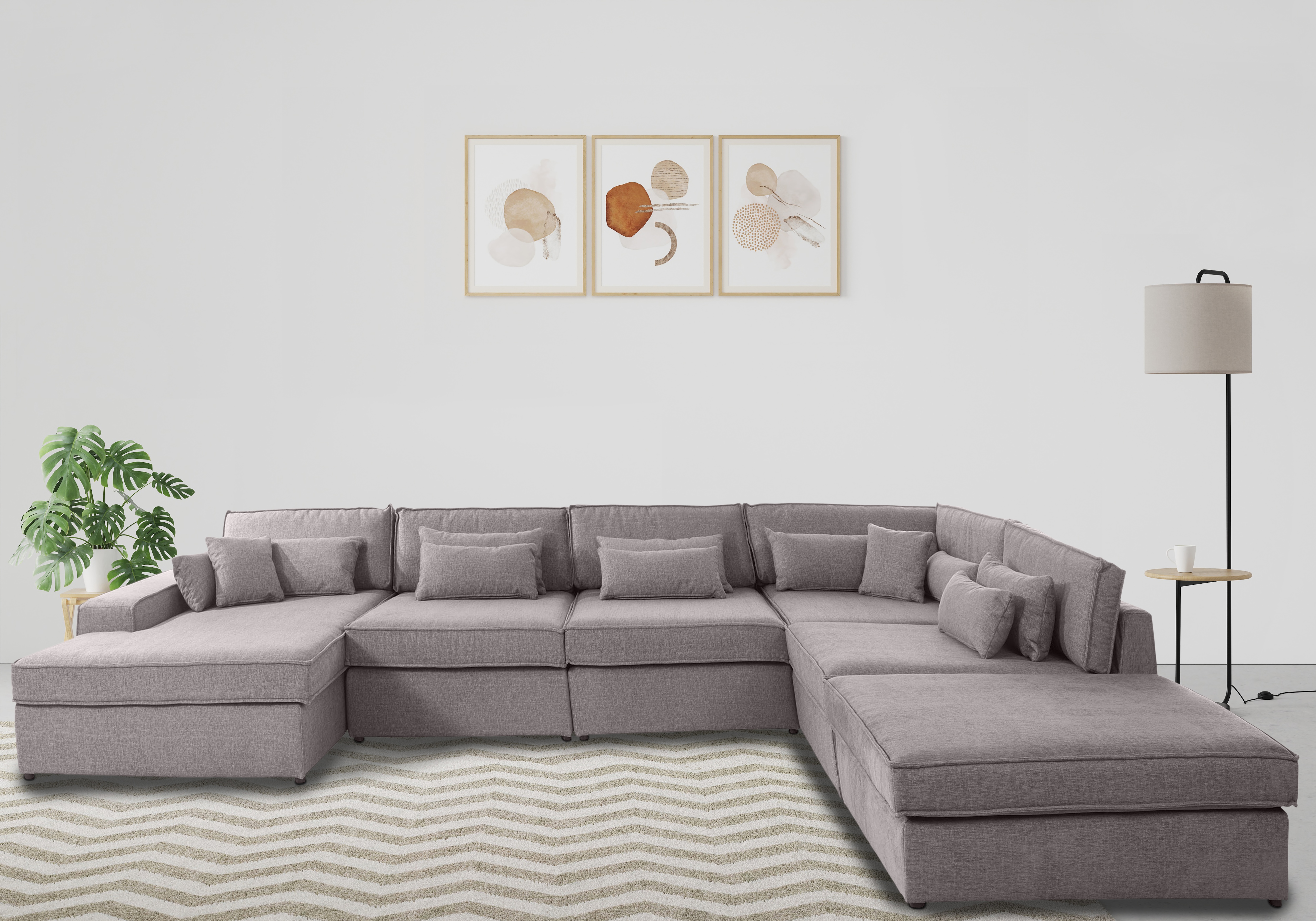 OTTO home Wohnlandschaft "Enid U-Form" 6 Teile, bestehend aus Modulen, in vielen Bezügen, auch in Breitcord