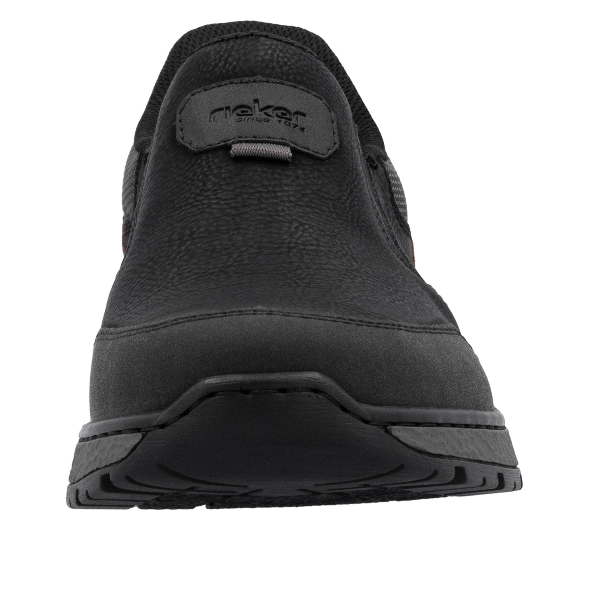 Slipper RIEKER "Ready2GO", Herren, Gr. 45, braun (schwarz, braun), Lederimitat, Textil, unifarben mit Farbeinsatz, Schuhe Slipper, Slip on Sneaker, Halbschuh, Schlupfschuh mit loser Einlage 3