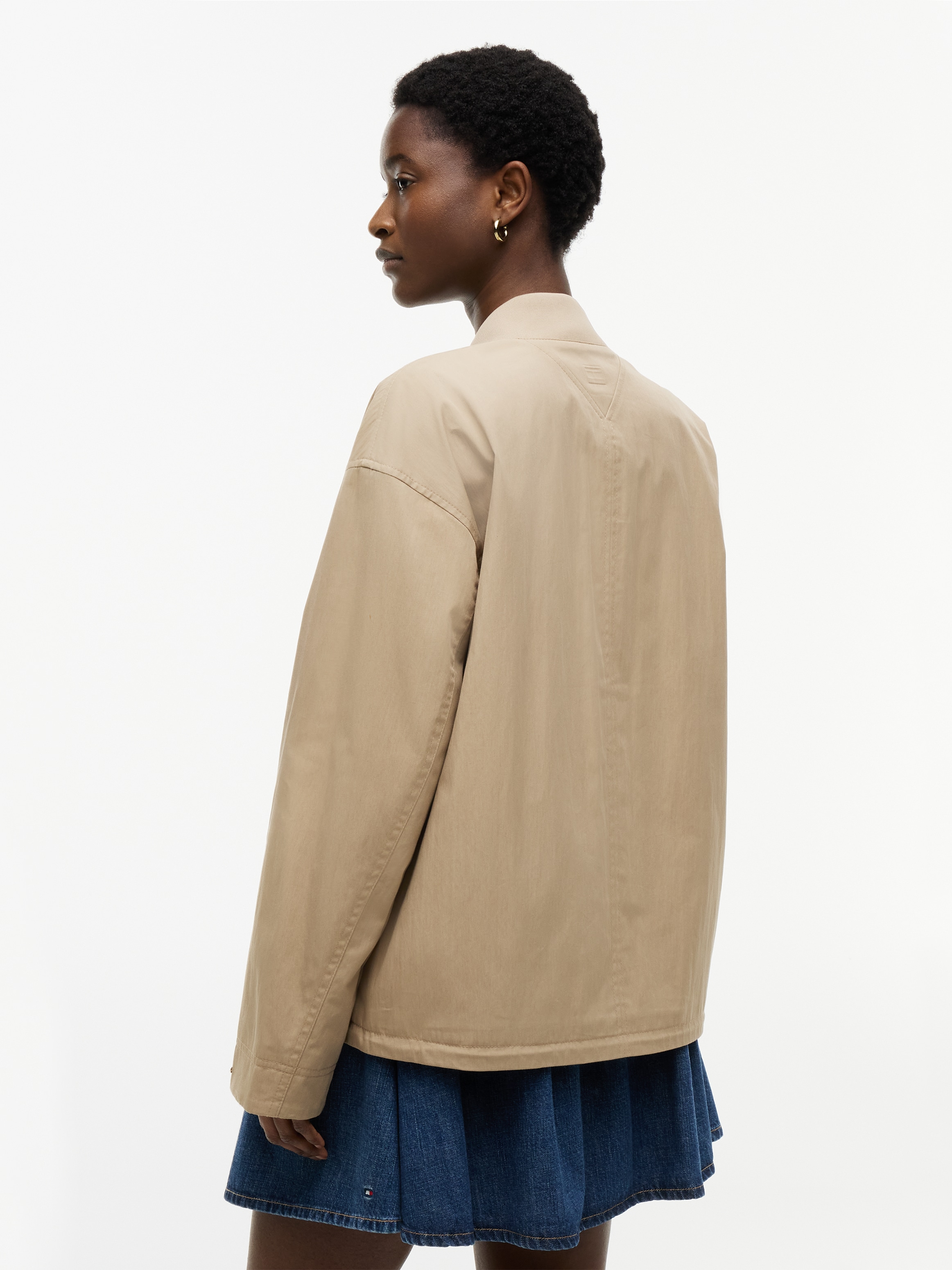 Tommy Hilfiger Bomberjacke »COTTON BOMBER« ohne Kapuze Baumwollmischung, mit Logostickerei