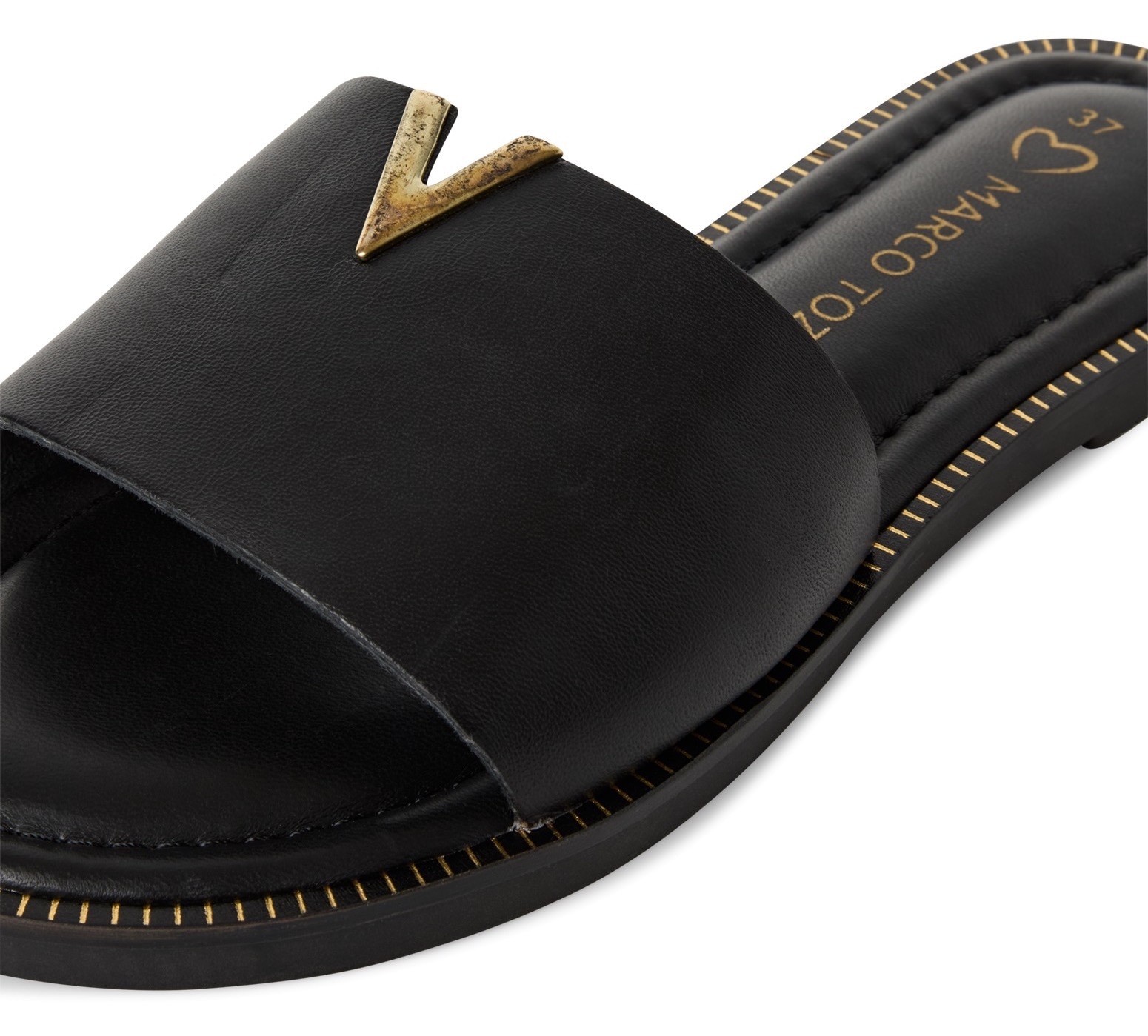 MARCO TOZZI Pantolette, Flats, Sommerschuh mit edlem Schmuckelement
