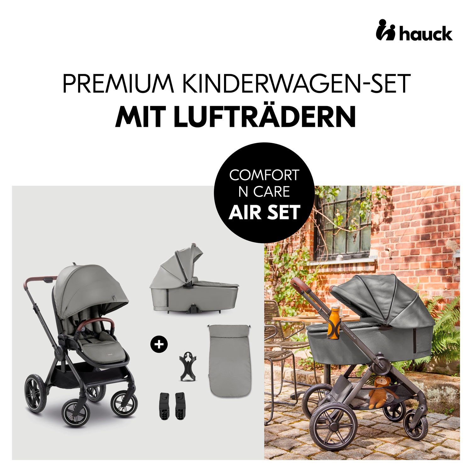 Hauck Kombi-Kinderwagen »Comfort N Care Air«, 22 kg, Belastbarkeit bis 22 kg