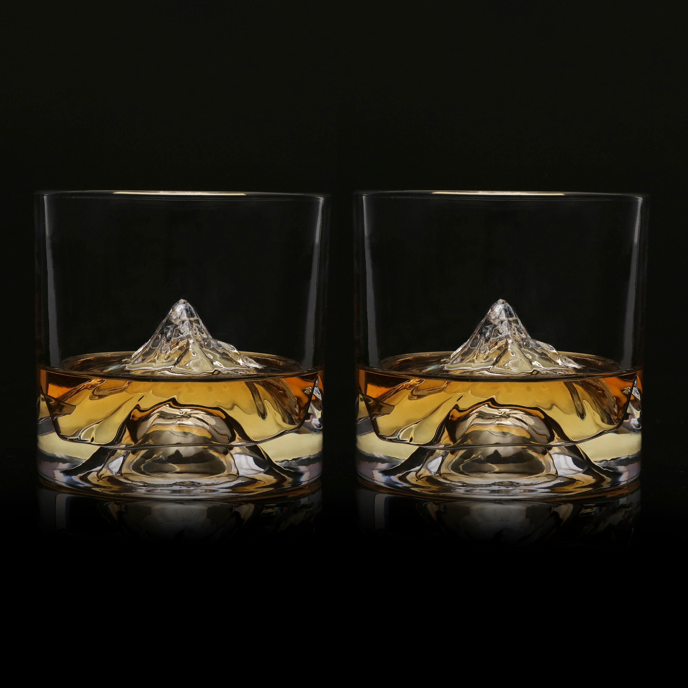 LIITON Whiskyglas »K2«, (Set, 2 tlg.), dicker Glasboden als Bergmotiv, 2-teilig