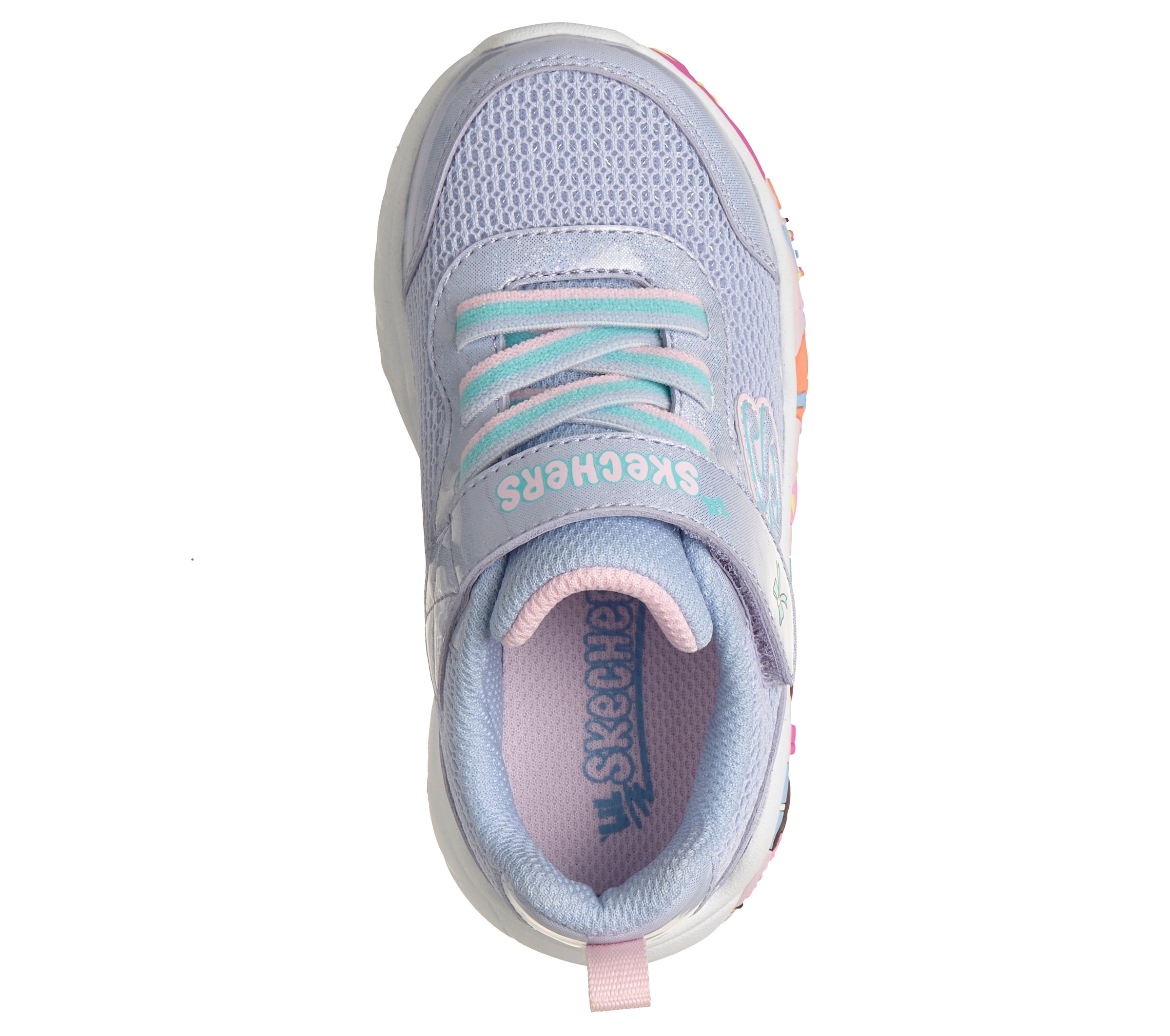 Skechers Lauflernschuh »PLAY SCENE-FUN SQUAD«  Sneaker mit bunten Motiven verziert, Größenschablone zum Download