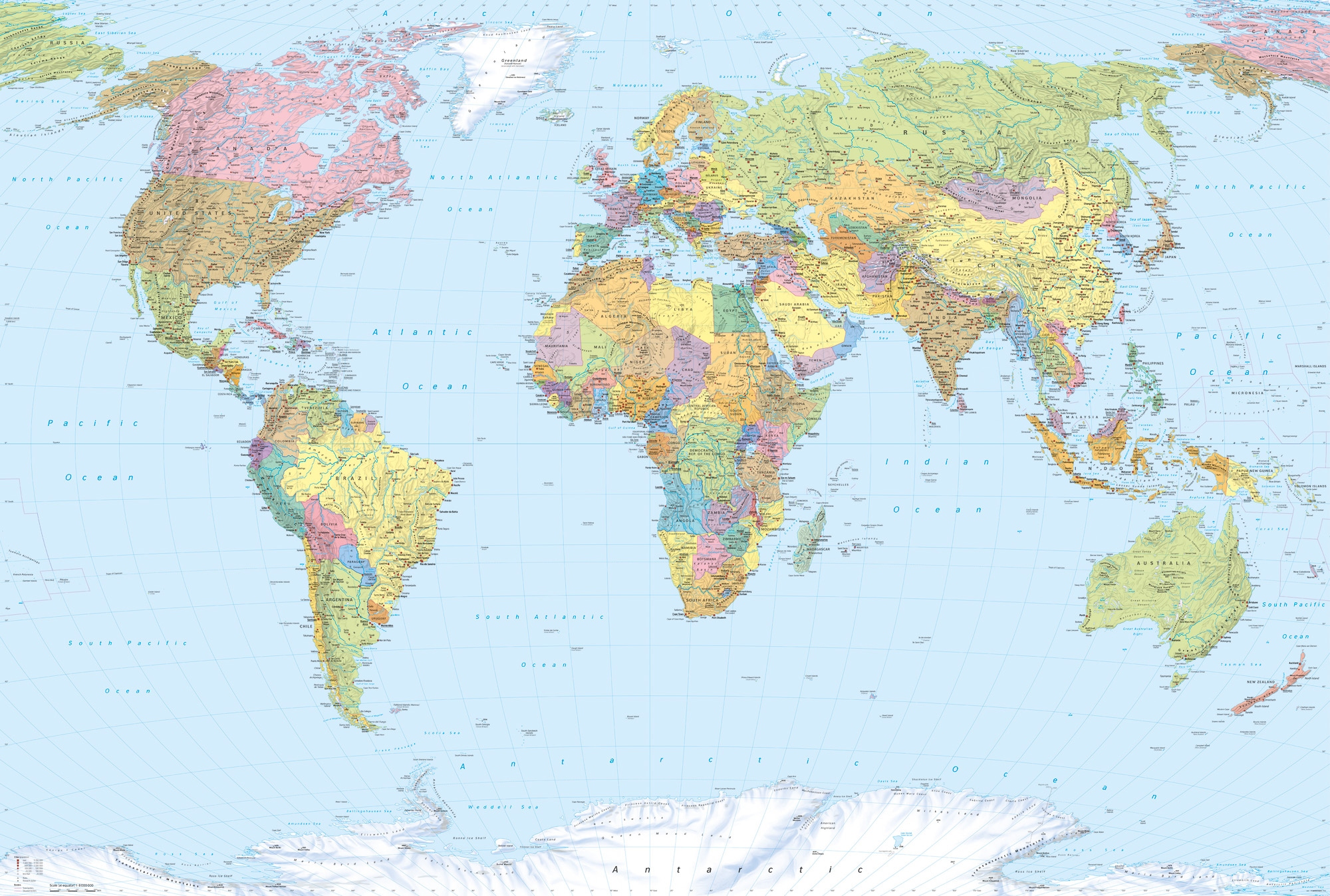 Komar Vliestapete »World Map«, 368x248 cm (Breite x Höhe), inklusive  Kleister kaufen | BAUR