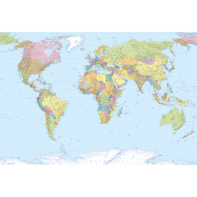 Komar Vliestapete »World Map«, 368x248 cm (Breite x Höhe), inklusive  Kleister kaufen | BAUR