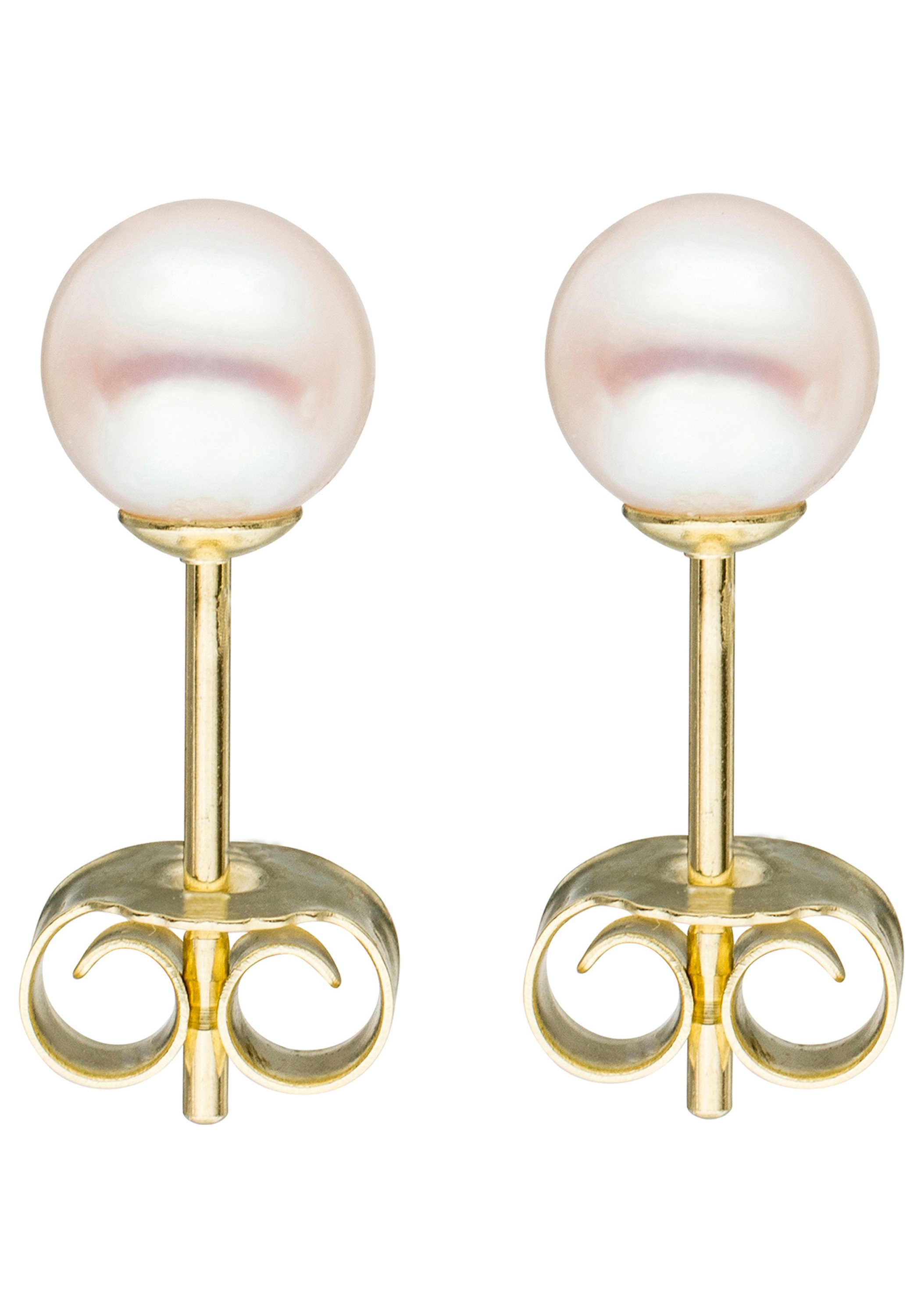 JOBO Paar Ohrstecker 585 Gold mit Süßwasser-Zuchtperlen 5,5 mm