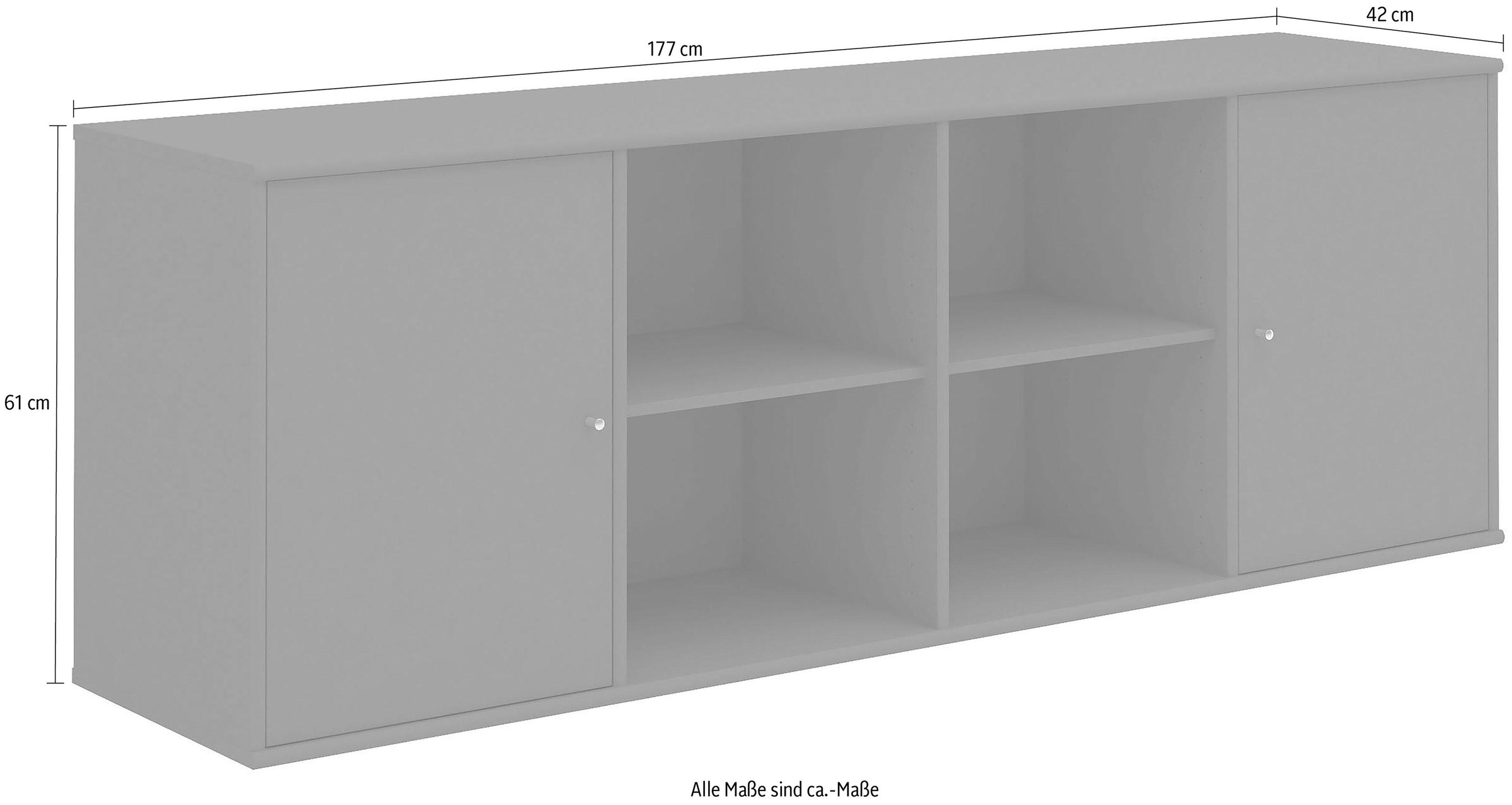 Hammel Furniture Sideboard »Mistral, Hochwertig Schrank, hängend/stehend montierbar«, mit zwei Türen, B: 177 cm, anpassungsbar Designmöbel