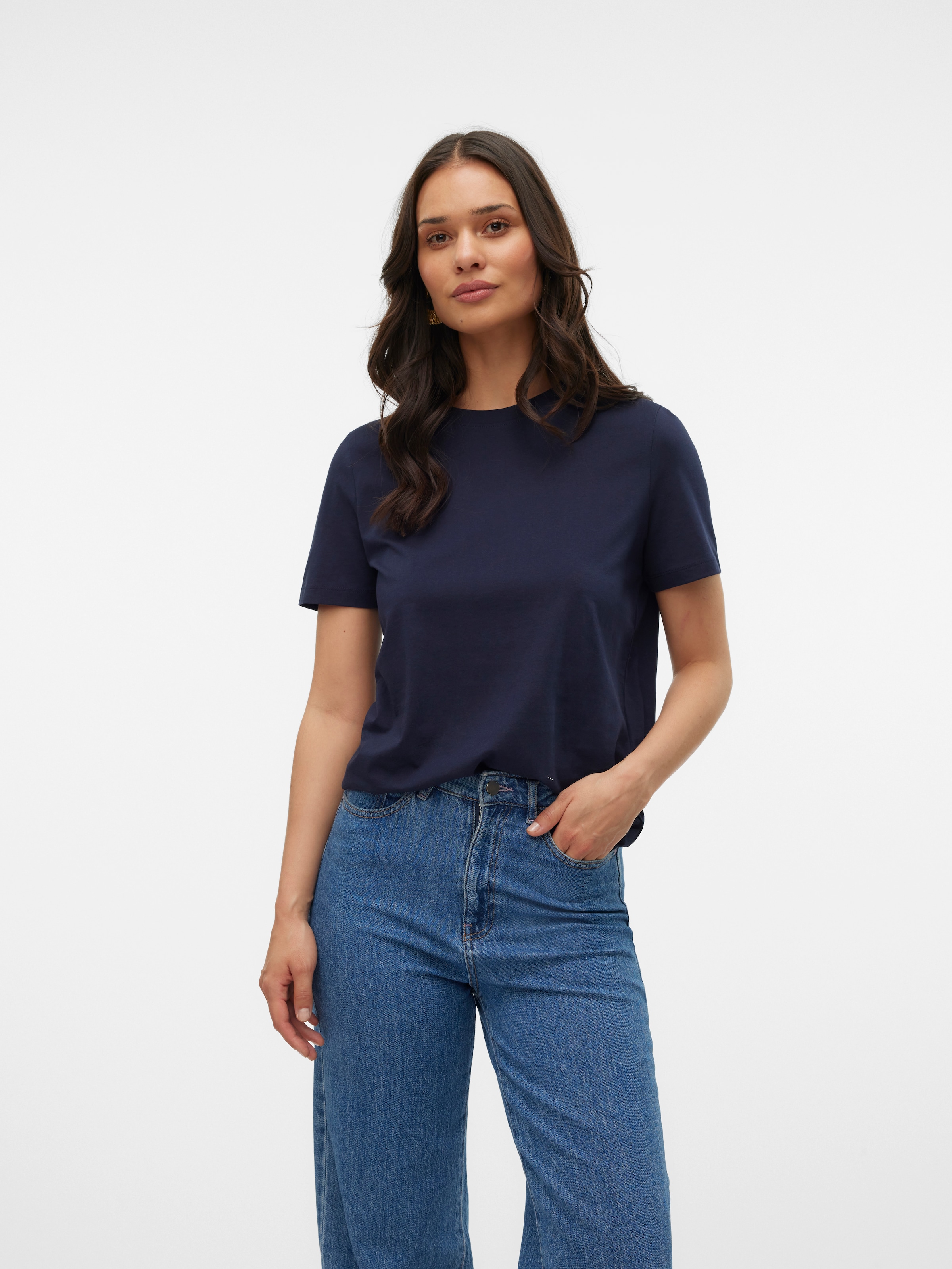Vero Moda Kurzarmshirt "VMPAULINA SS T-SHIRT GA JRS NOOS" Baumwolle, regula günstig online kaufen