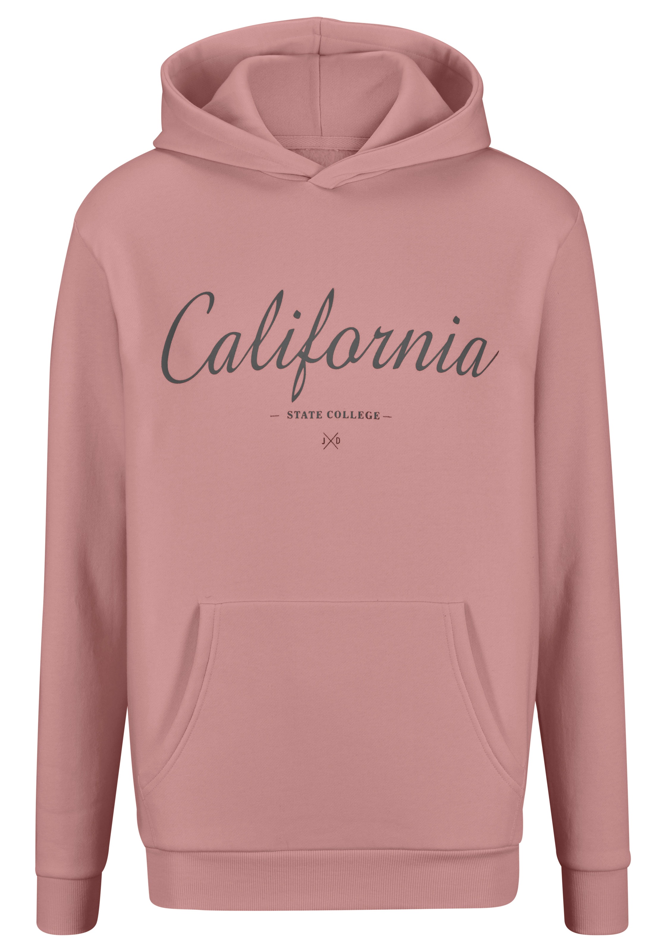 John Devin Hoodie, Sweatshirt mit coolem Druck, aufgesetzter Tasche und Kap günstig online kaufen