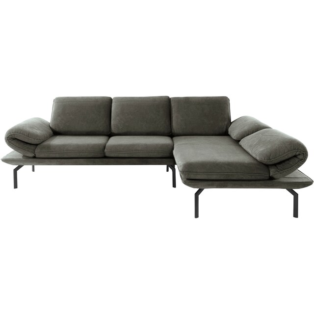 DOMO collection Ecksofa »New York«, wahlweise mit Arm- und Rückenfunktion,  mit Winkelfuß aus Metall bestellen | BAUR