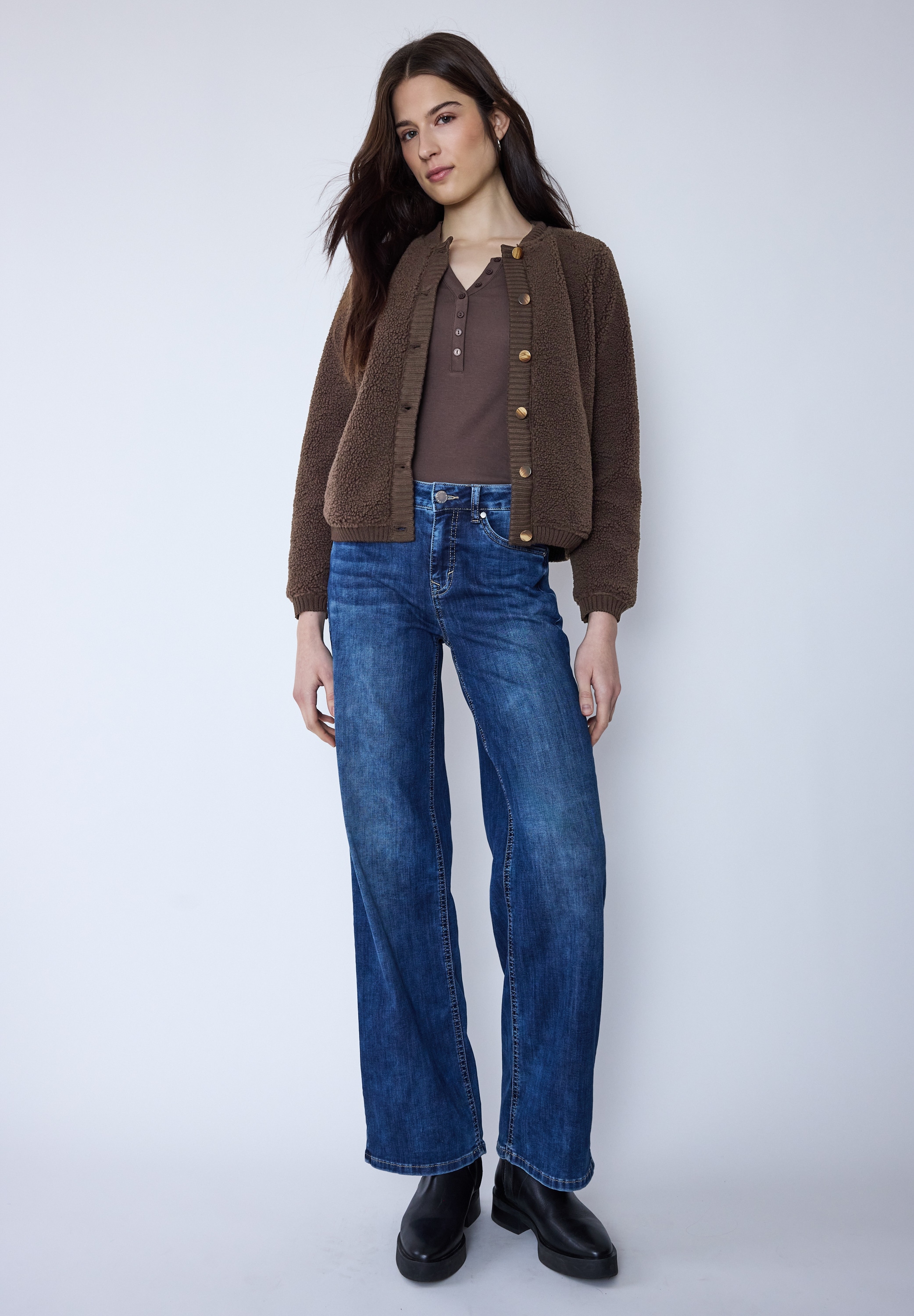 STREET ONE STUDIO Blouson ohne Kapuze mit innerem wärmendem Teddyfell