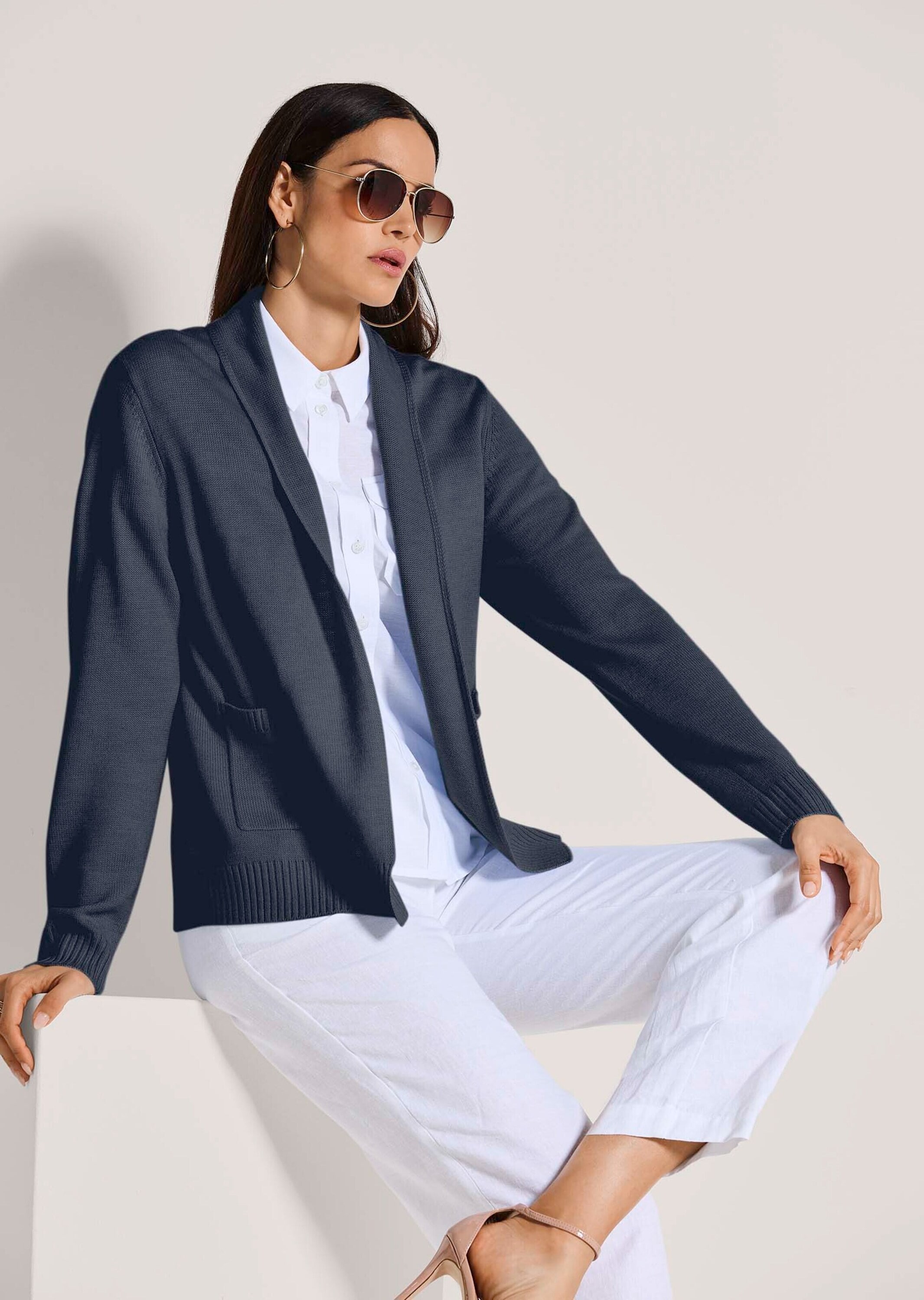 MADELEINE Strickjacke »Strickjacke Langarm Cardigan mit Schalkragen, Kaschmir«